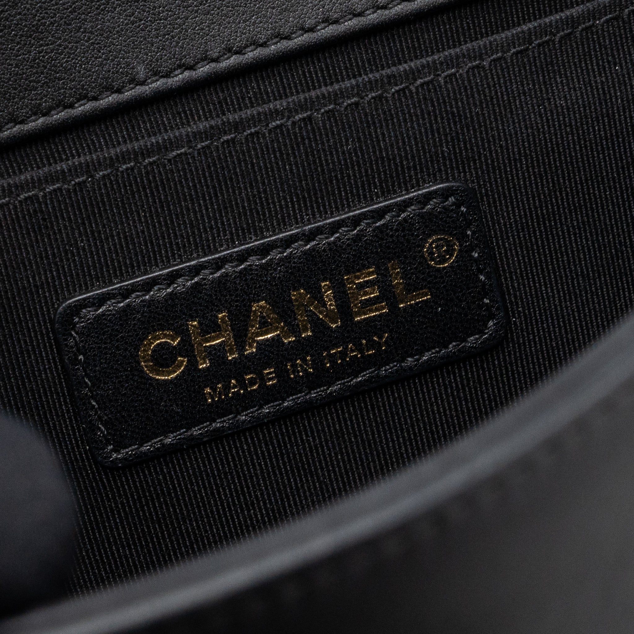 Chanel small boy bag calfskin black