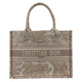 CHRISTIAN DIOR Book Toile de Jouy Motif Embroidery Canvas Tote Bag Pink