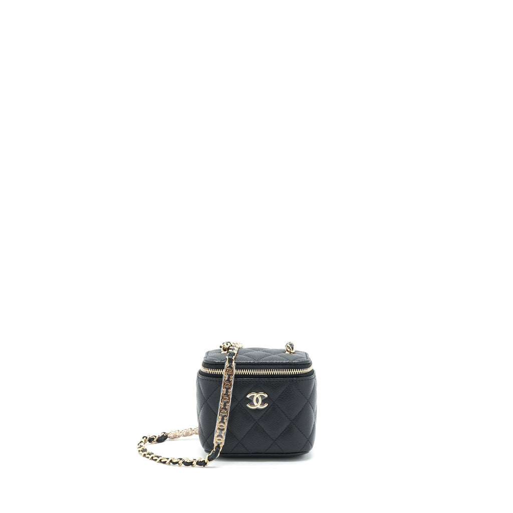 Chanel Mini Vanity With Chain Caviar Black L