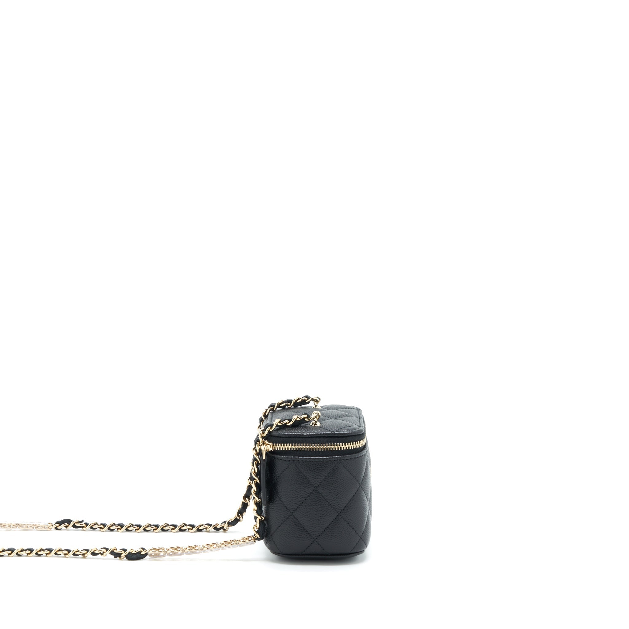 Chanel Mini Vanity With Chain Caviar Black L