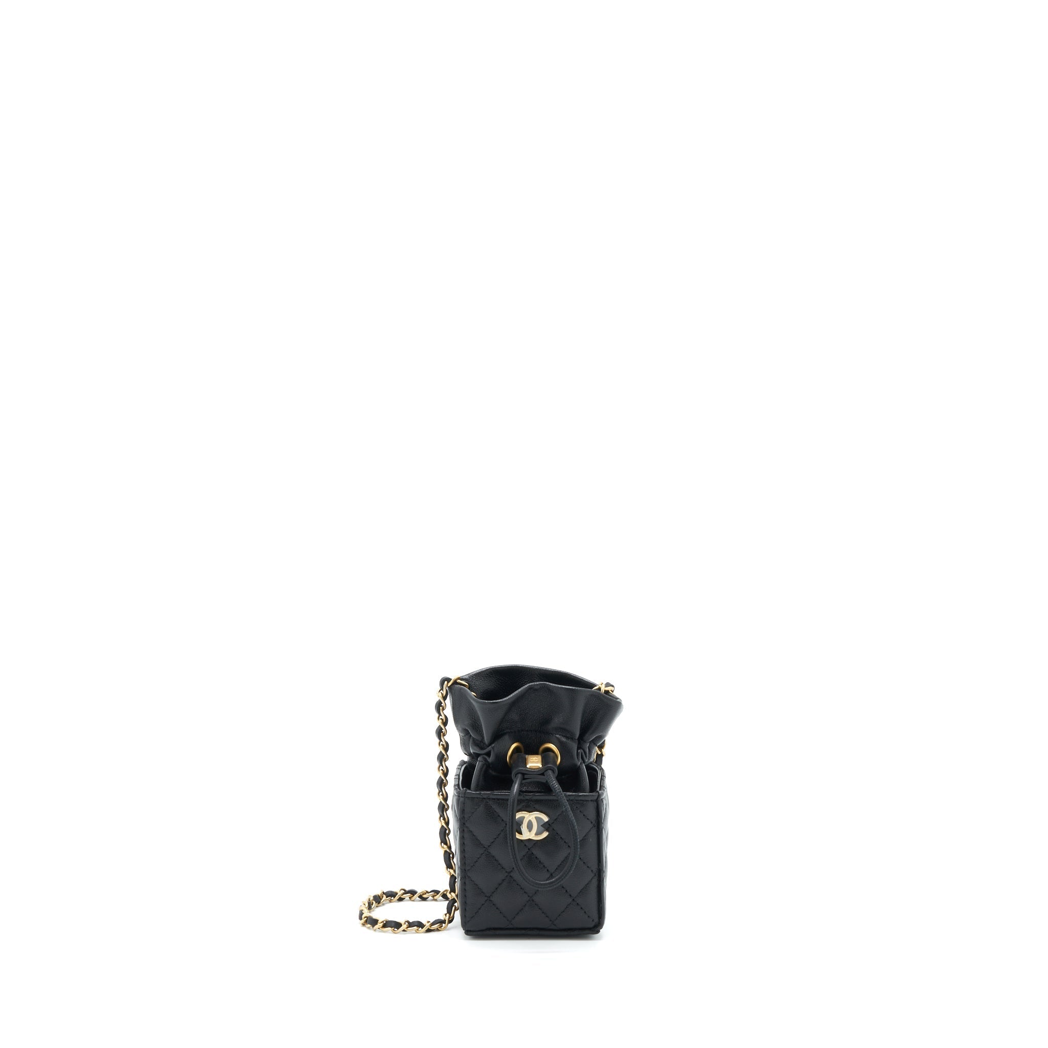 Chanel Mini Vanity Pouch With Chain Lambskin Black