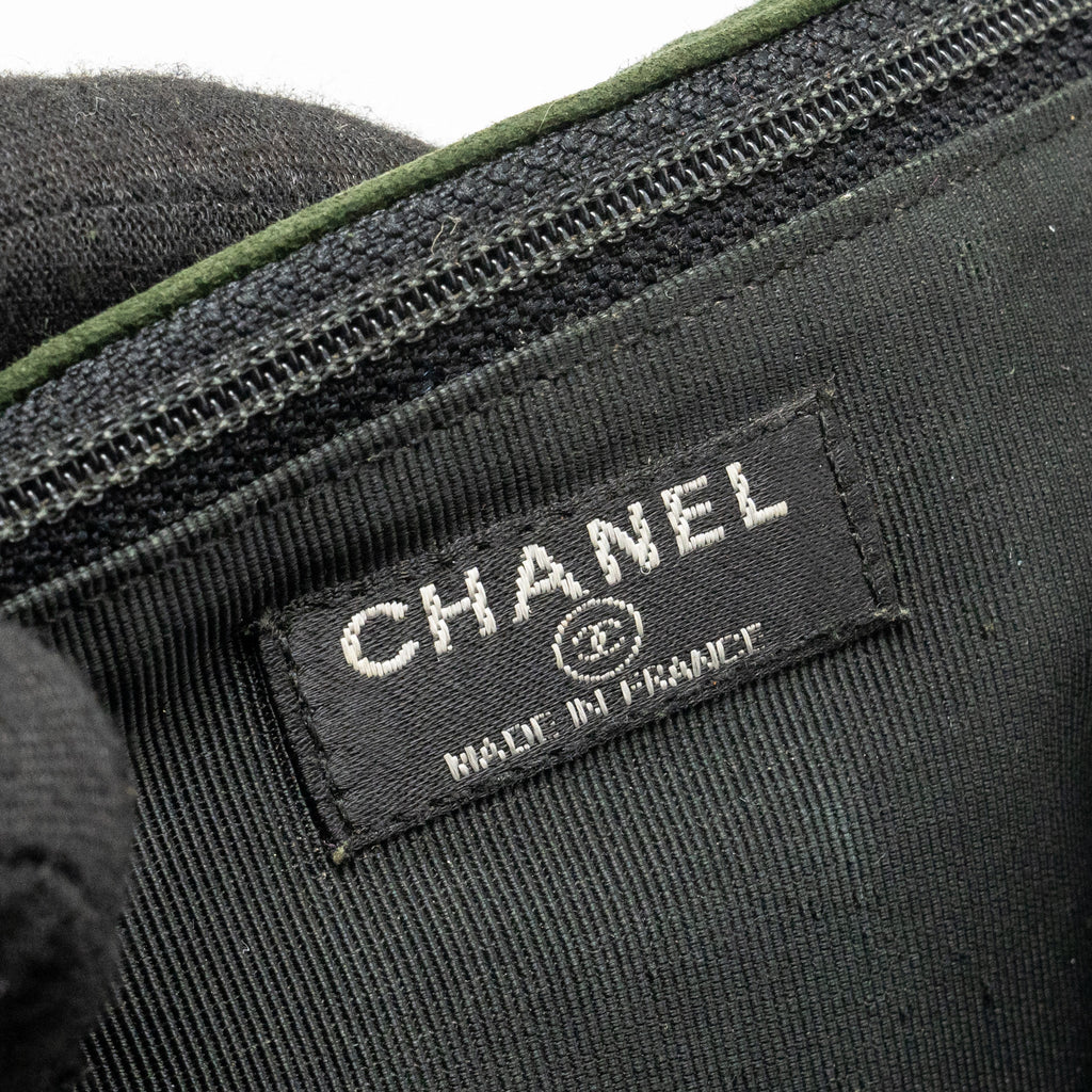 Chanel 2.55 Patchwork Single Flap Bag Suede Dark Green