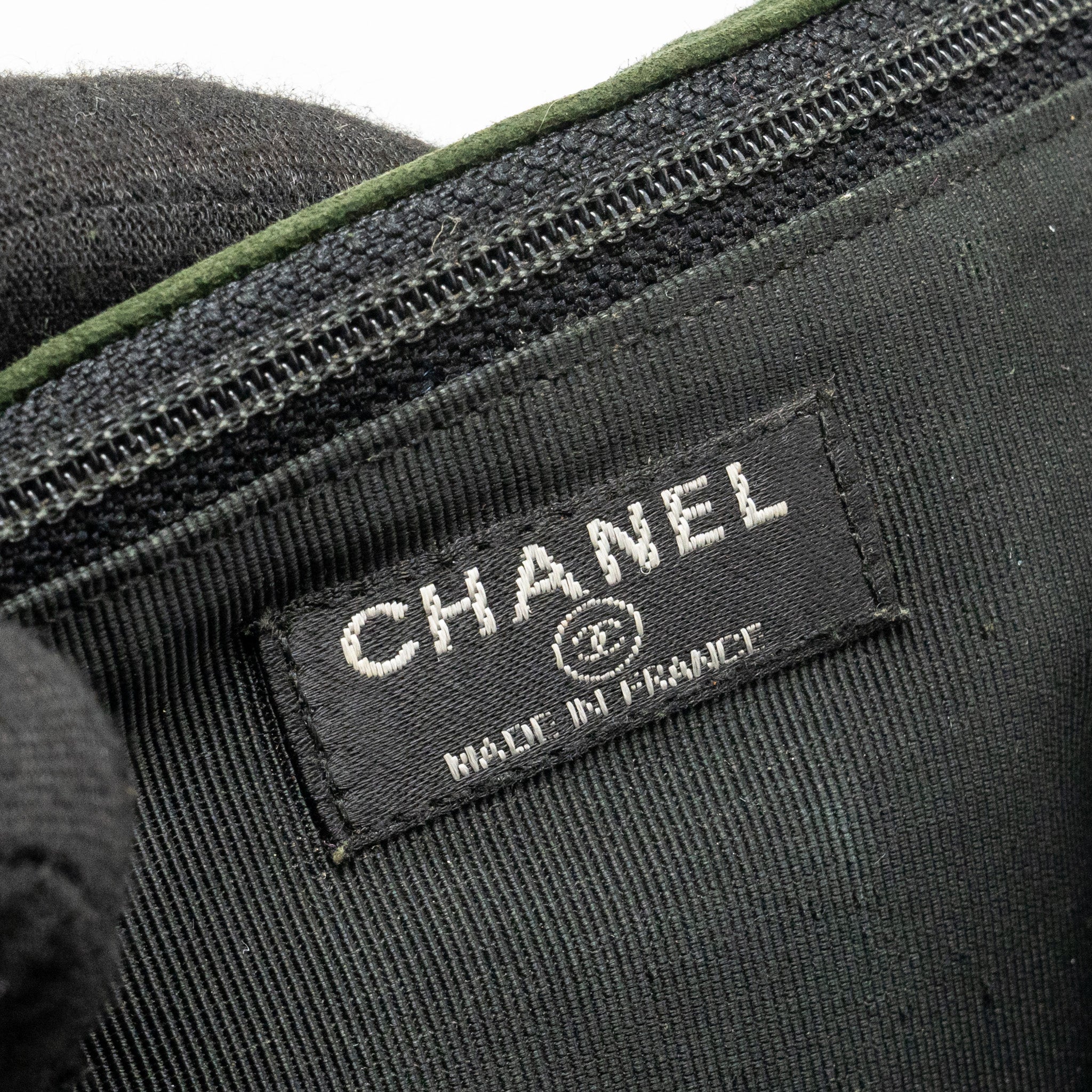 Chanel 2.55 Patchwork Single Flap Bag Suede Dark Green