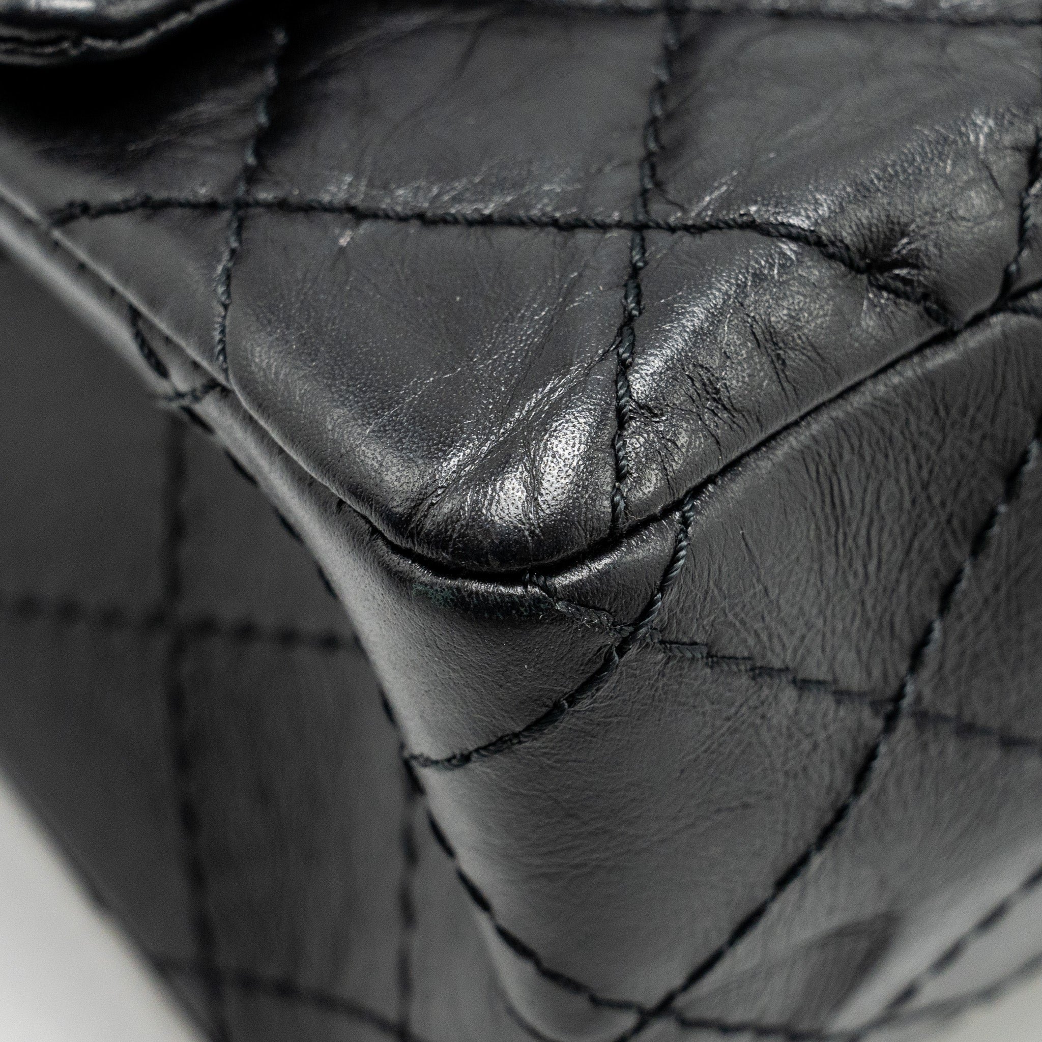Chanel small 2.55 225 reissue flap bag aged calfskin black