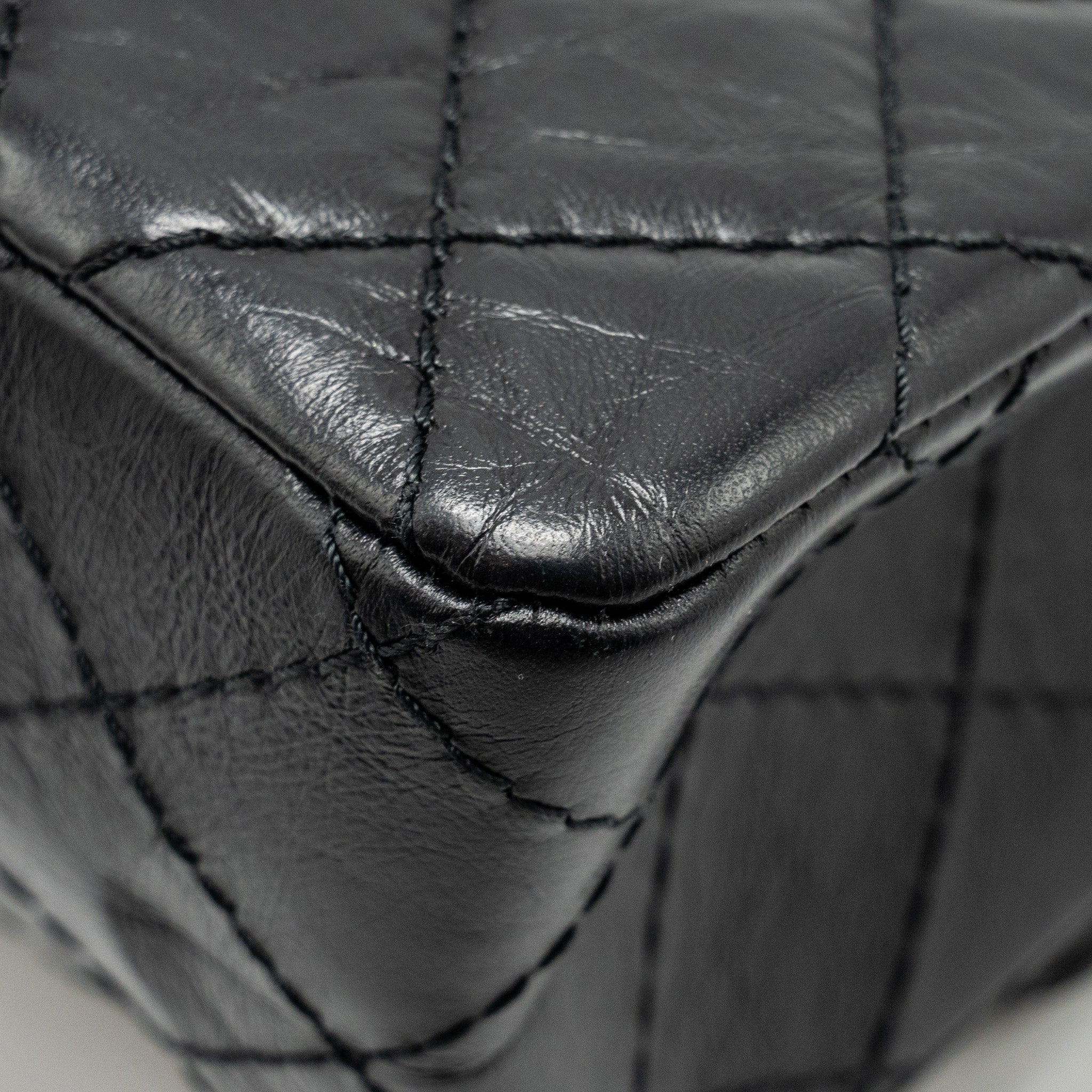 Chanel small 2.55 225 reissue flap bag aged calfskin black