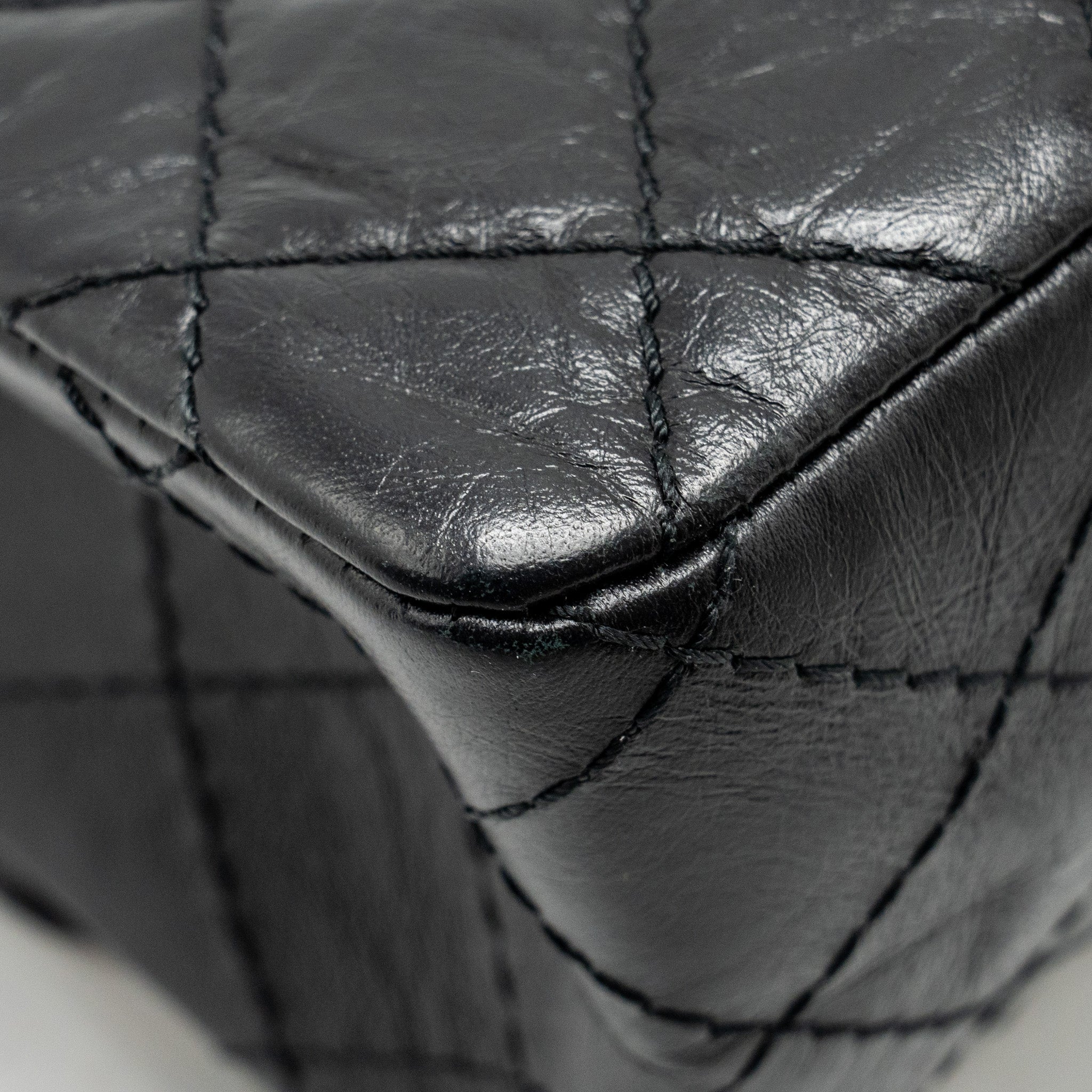 Chanel small 2.55 225 reissue flap bag aged calfskin black