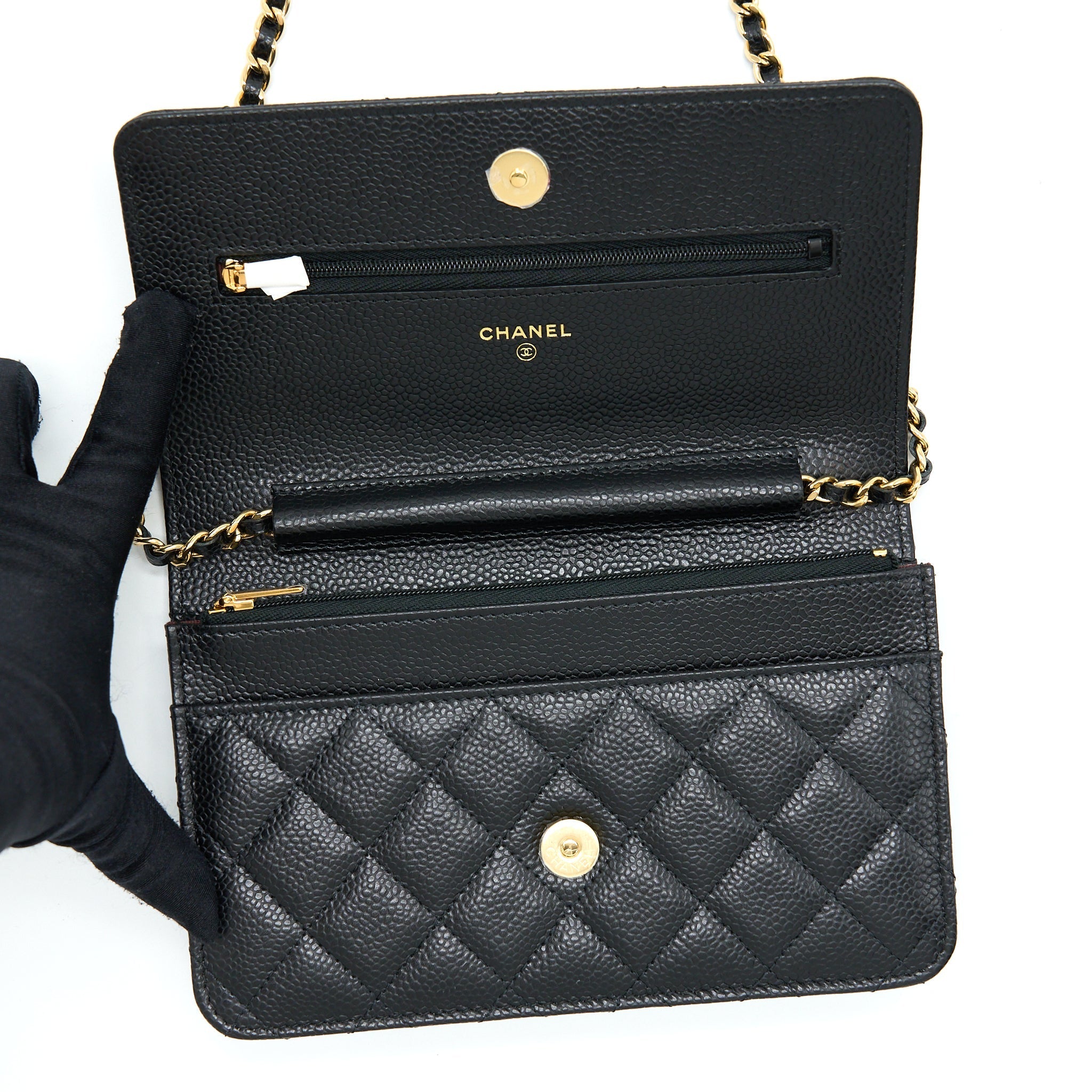 Chanel Classic Wallet On Chain Caviar Black
