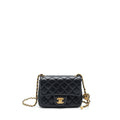 Chanel 22S Pearl Crush Mini Square Flap Bag Lambskin Black
