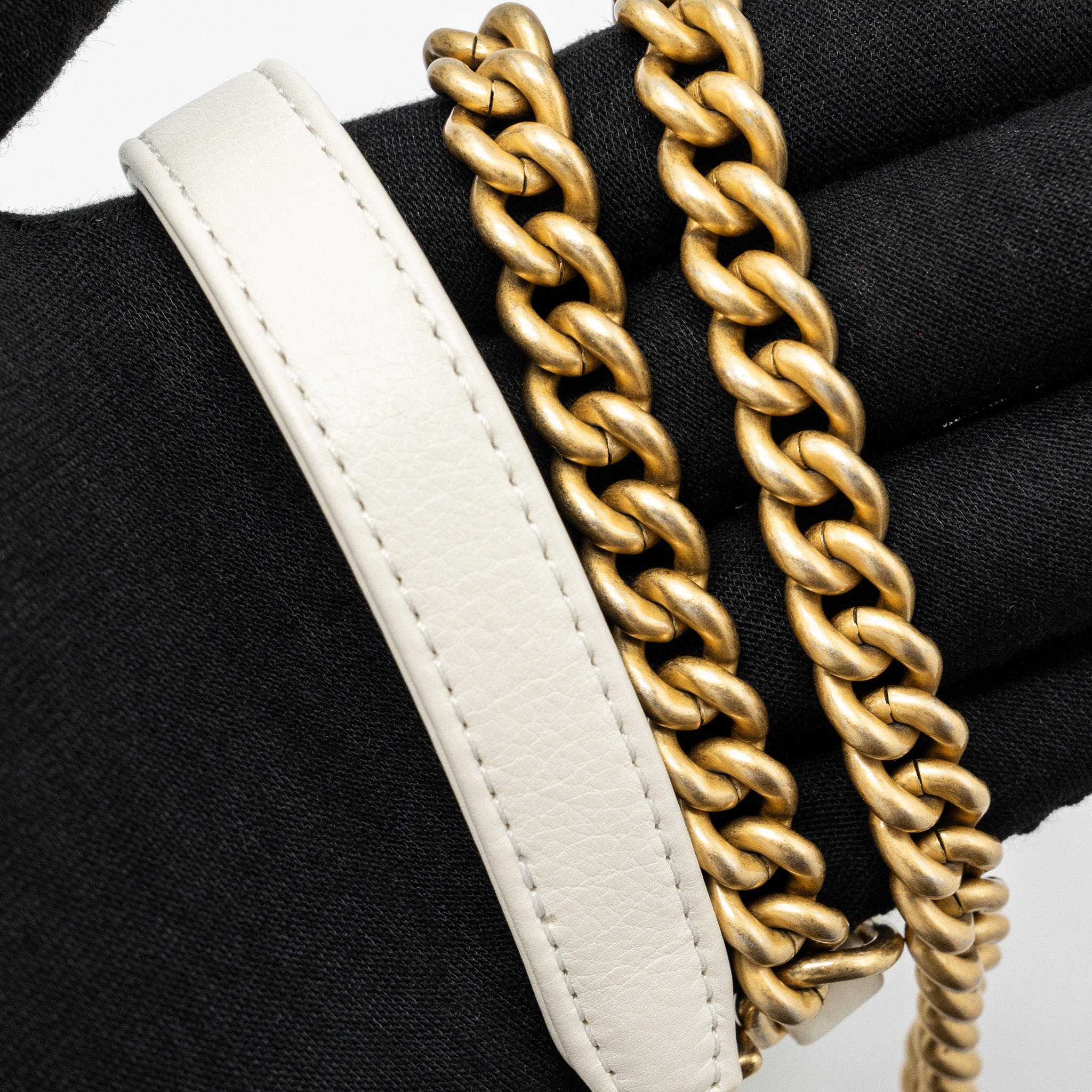Chanel quilted mini flap bag Calfskin white