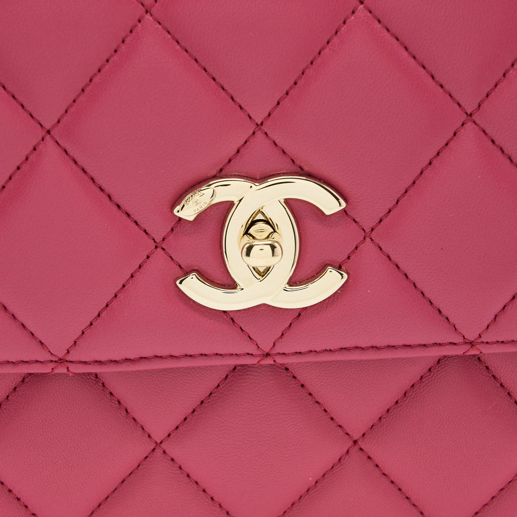 Chanel Top handle Trendy CC Flap Bag Lambskin Pink L
