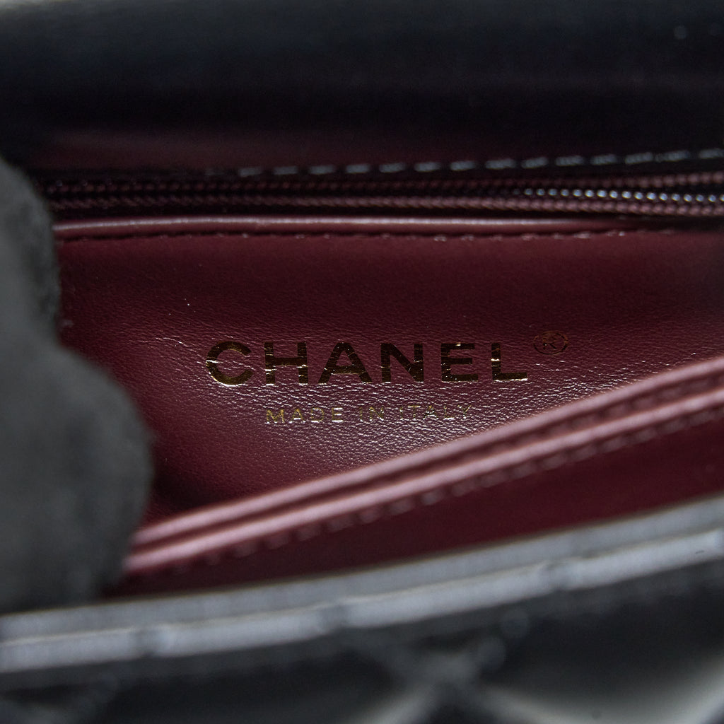 Chanel 22A Mini Coco Handle with Detailed Letter Handle Calfskin Black Brushed  (Microchip)