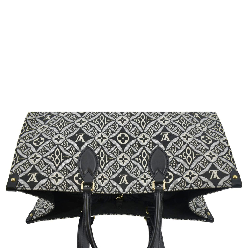 LOUIS VUITTON Onthego GM 1854 Jacquard Tote Bag Grey