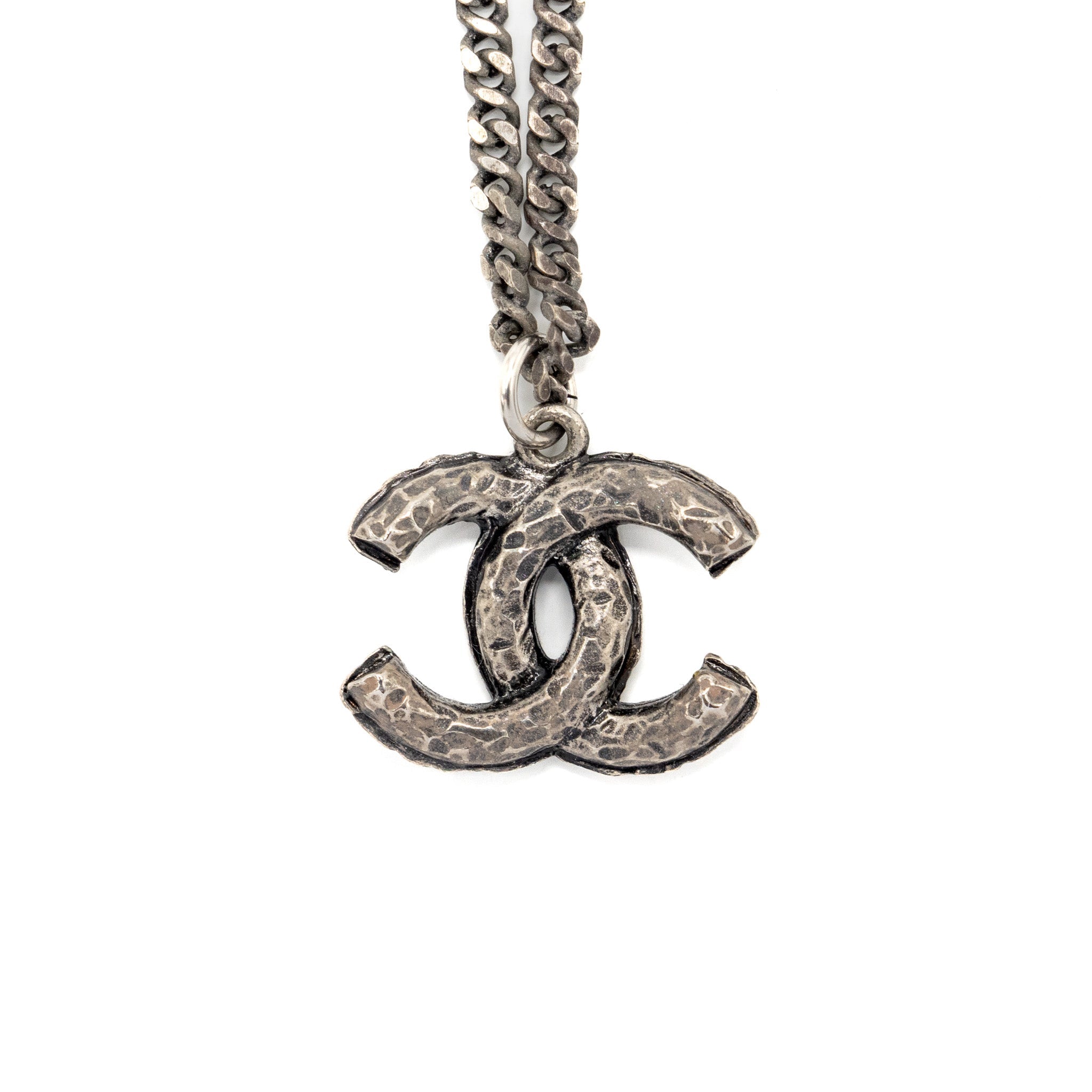 Chanel CC Logo Necklace Crystal/Pearl Ruthenium Hardware