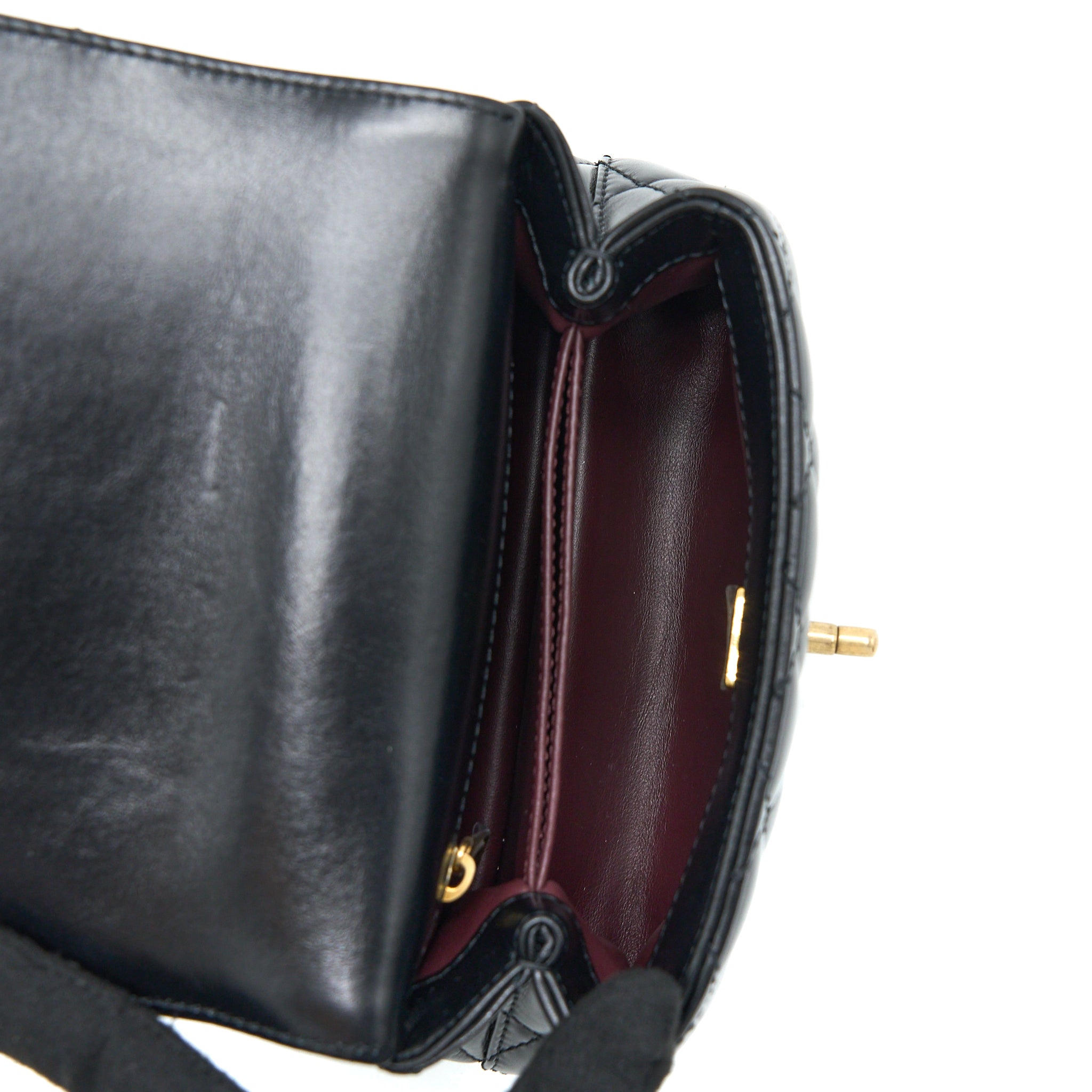 Chanel 22A Mini Coco Handle with Detailed Letter Handle Calfskin Black Brushed  (Microchip)
