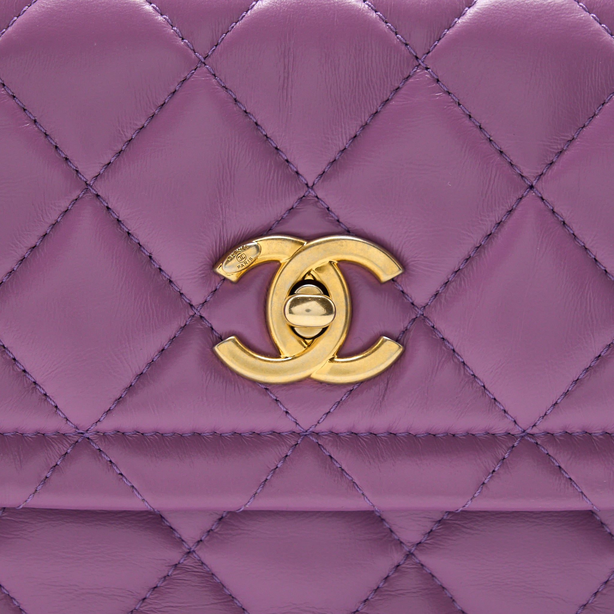 Chanel Square Flap Bag Lambskin Light Purple Brushed