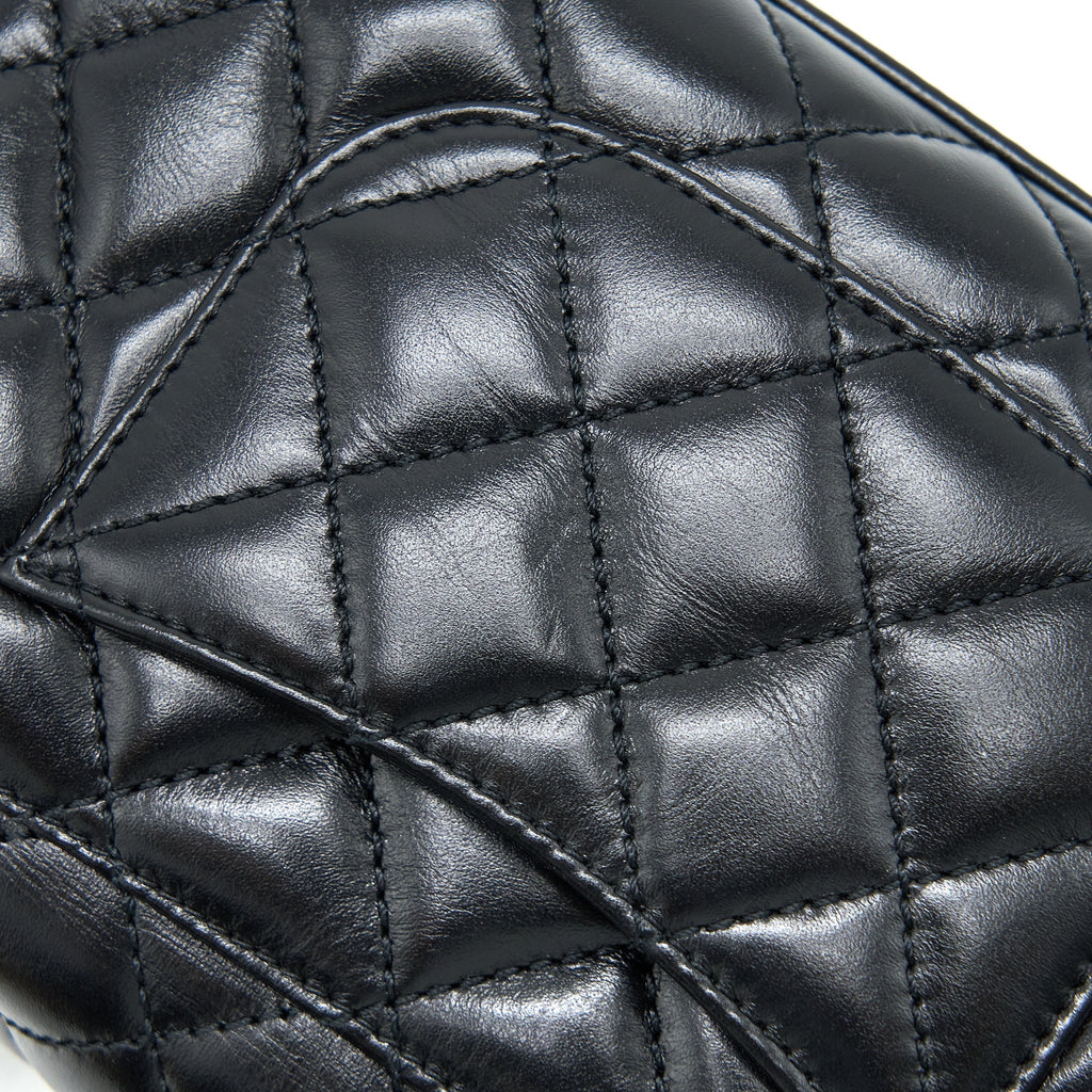 Chanel 22A Mini Coco Handle with Detailed Letter Handle Calfskin Black Brushed  (Microchip)