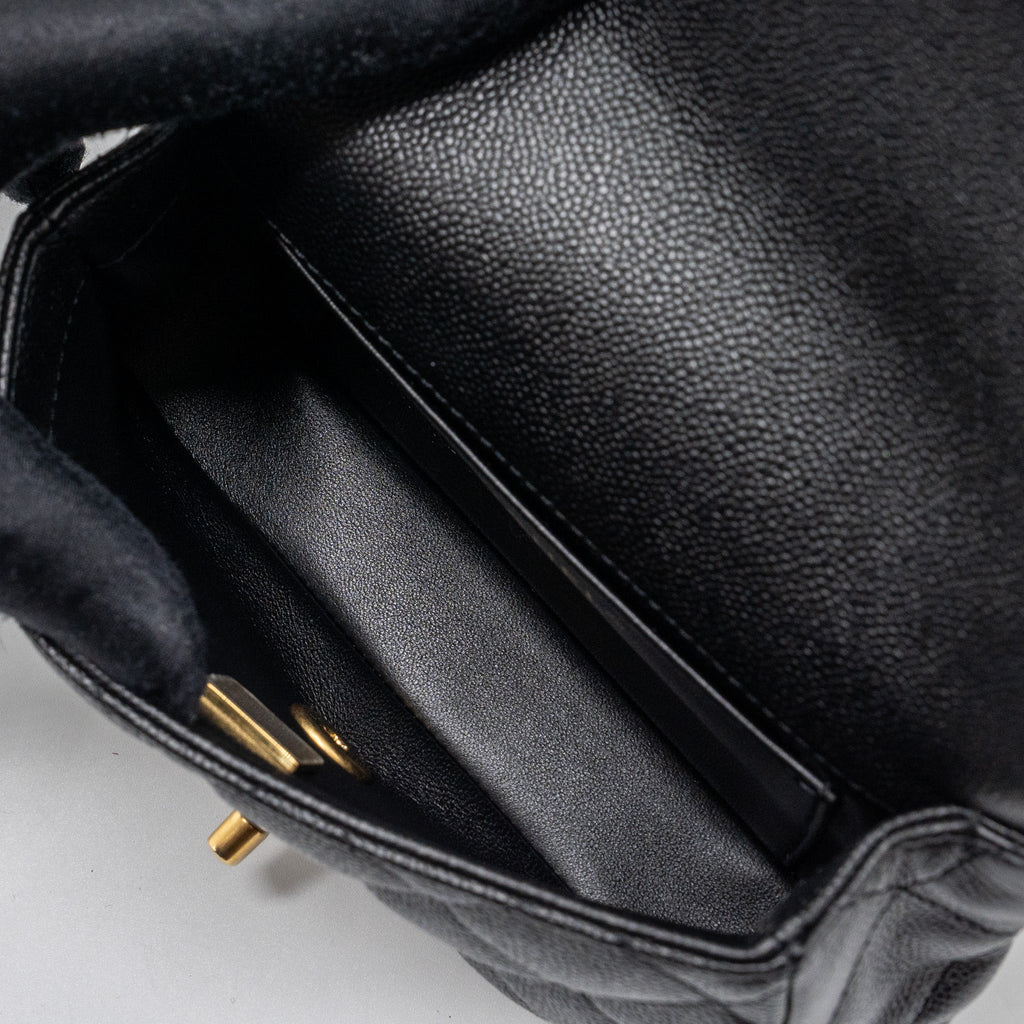 Chanel 23p Mini Coco Love Flap Bag Caviar Black (Microchip)