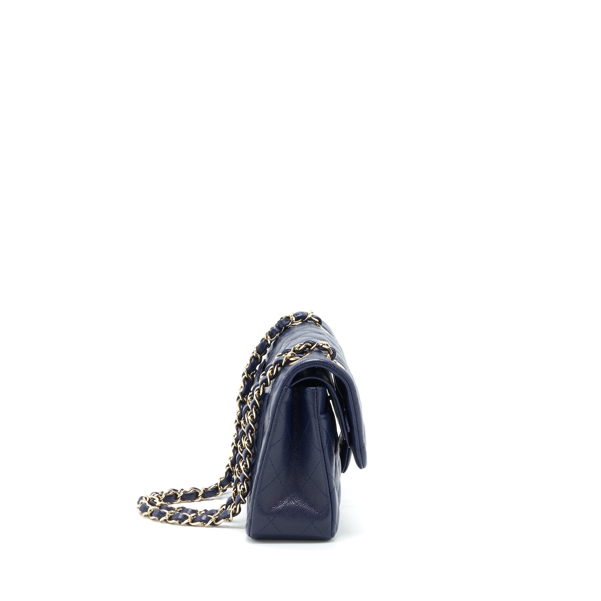 Chanel Small Classic Flap Bag Caviar Dark Blue L