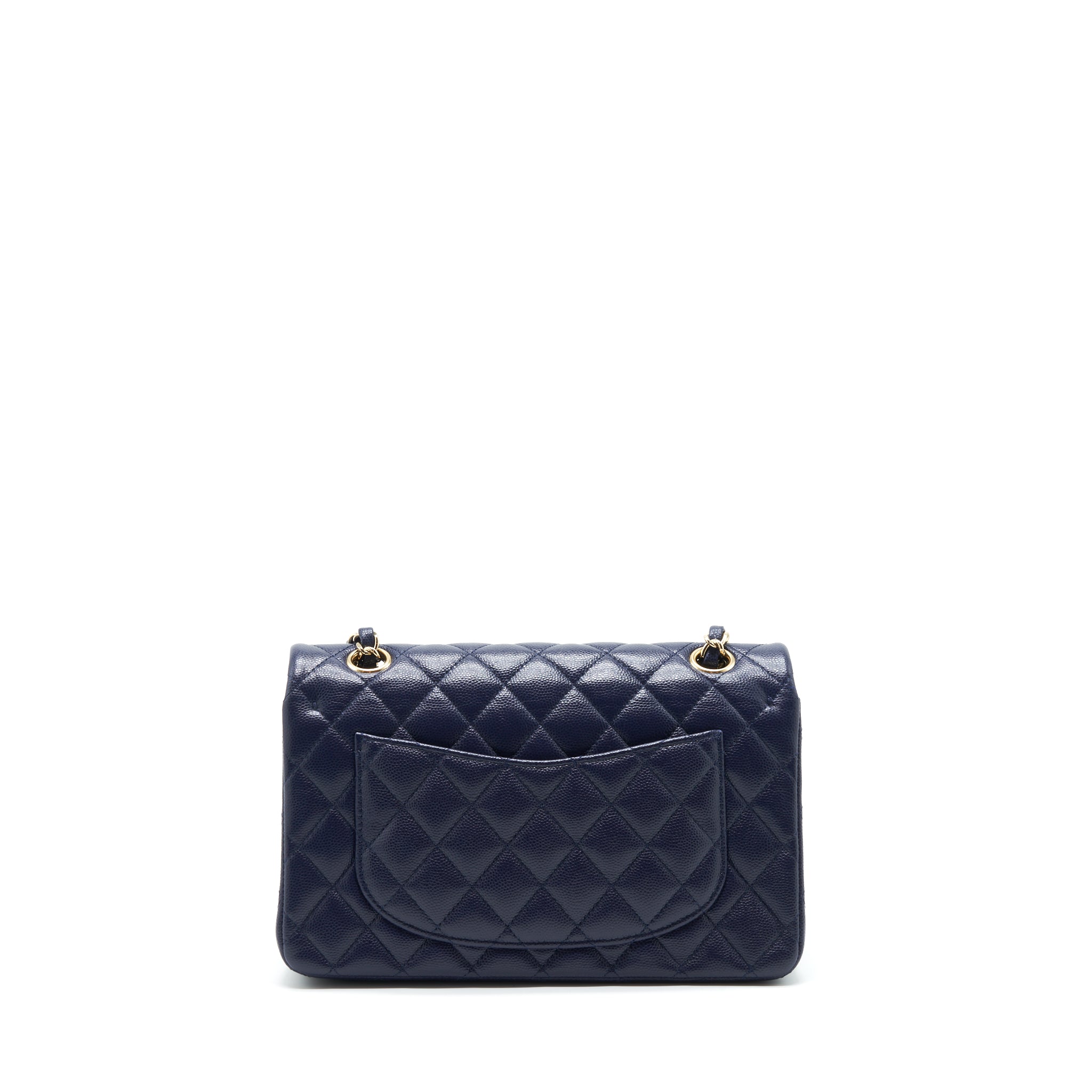 Chanel Small Classic Flap Bag Caviar Dark Blue L