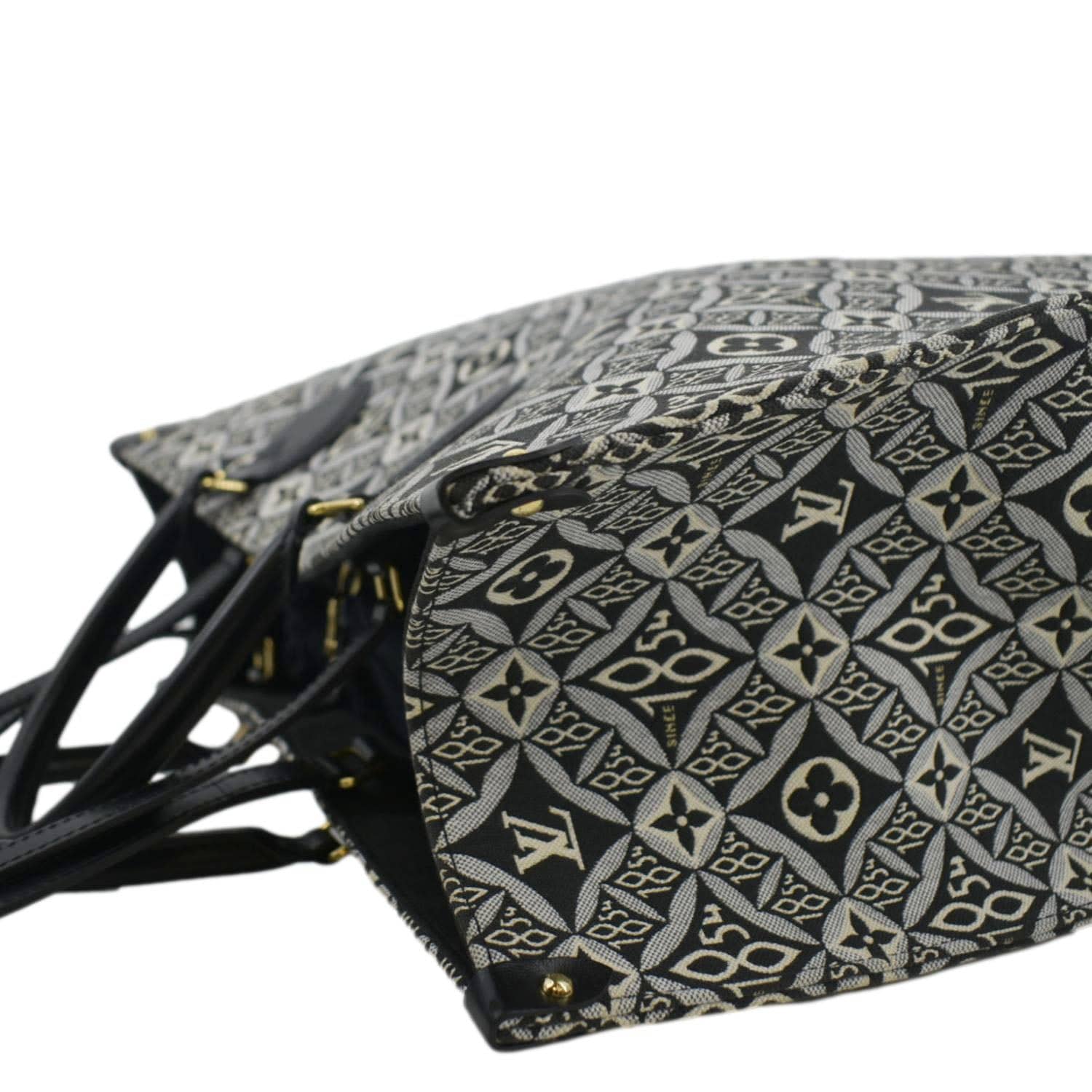 LOUIS VUITTON Onthego GM 1854 Jacquard Tote Bag Grey