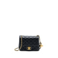Chanel Pearl Crush Mini Square Lambskin Black Brushed  (Microchip)