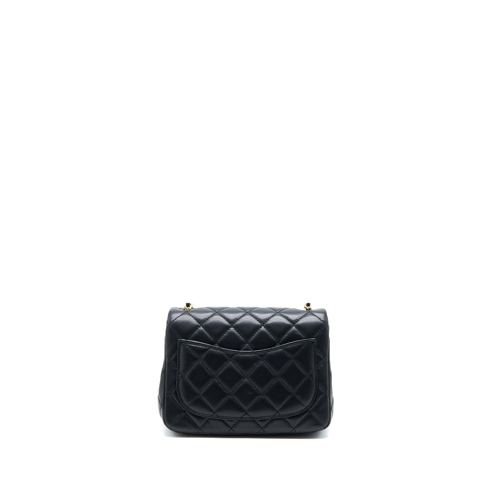 Chanel Pearl Crush Mini Square Lambskin Black Brushed  (Microchip)