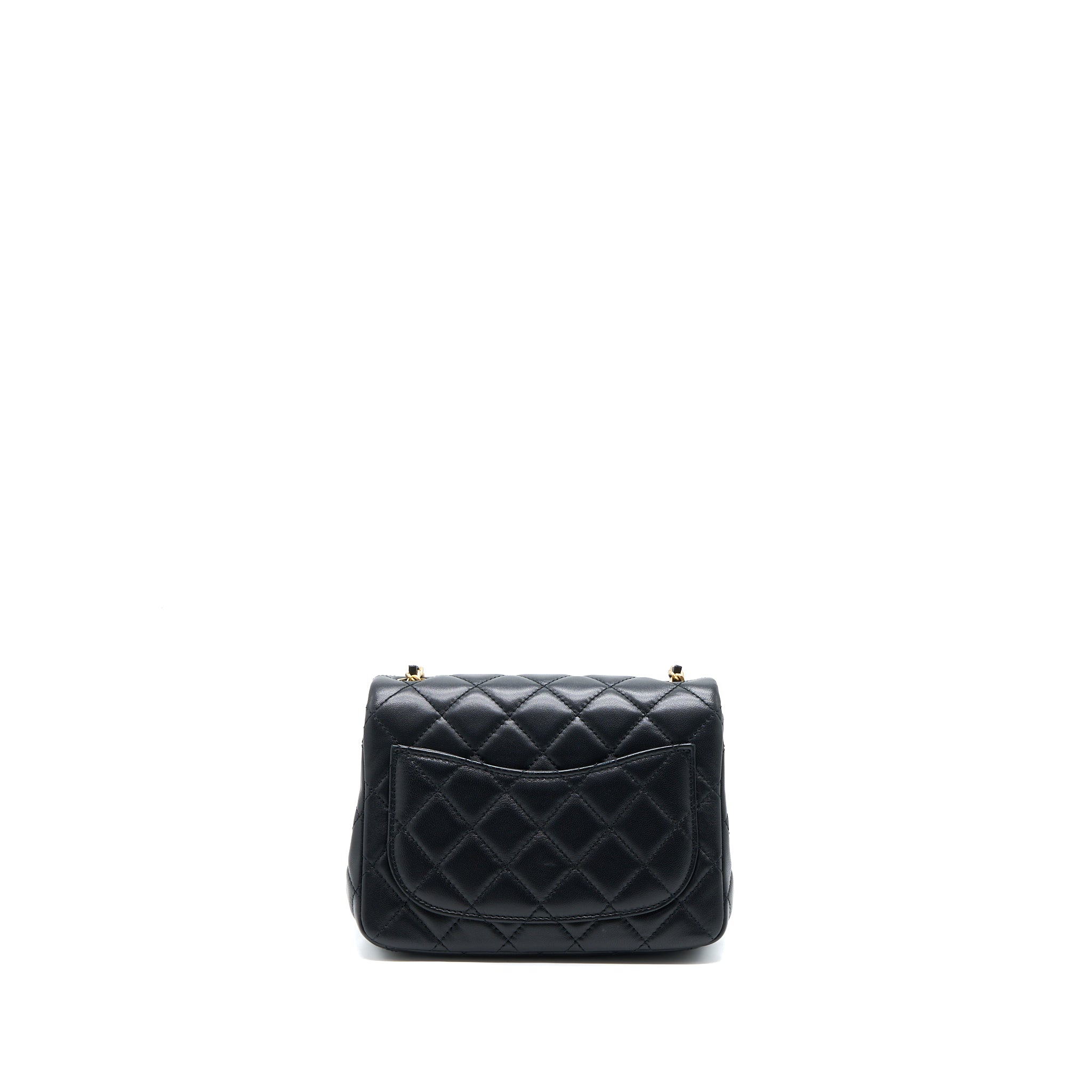 Chanel Pearl Crush Mini Square Lambskin Black Brushed  (Microchip)