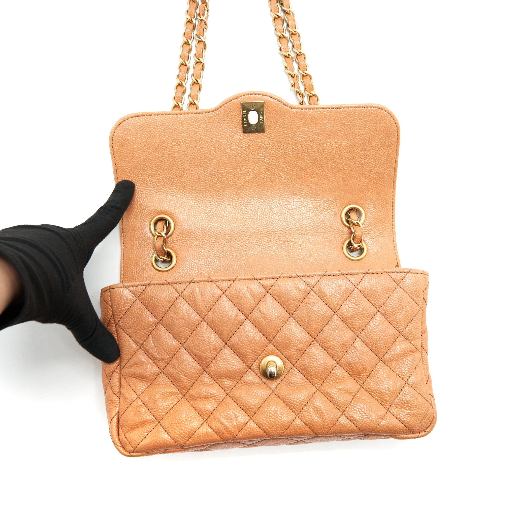 Chanel Seasonal Flap Bag Grained Calfskin Pink