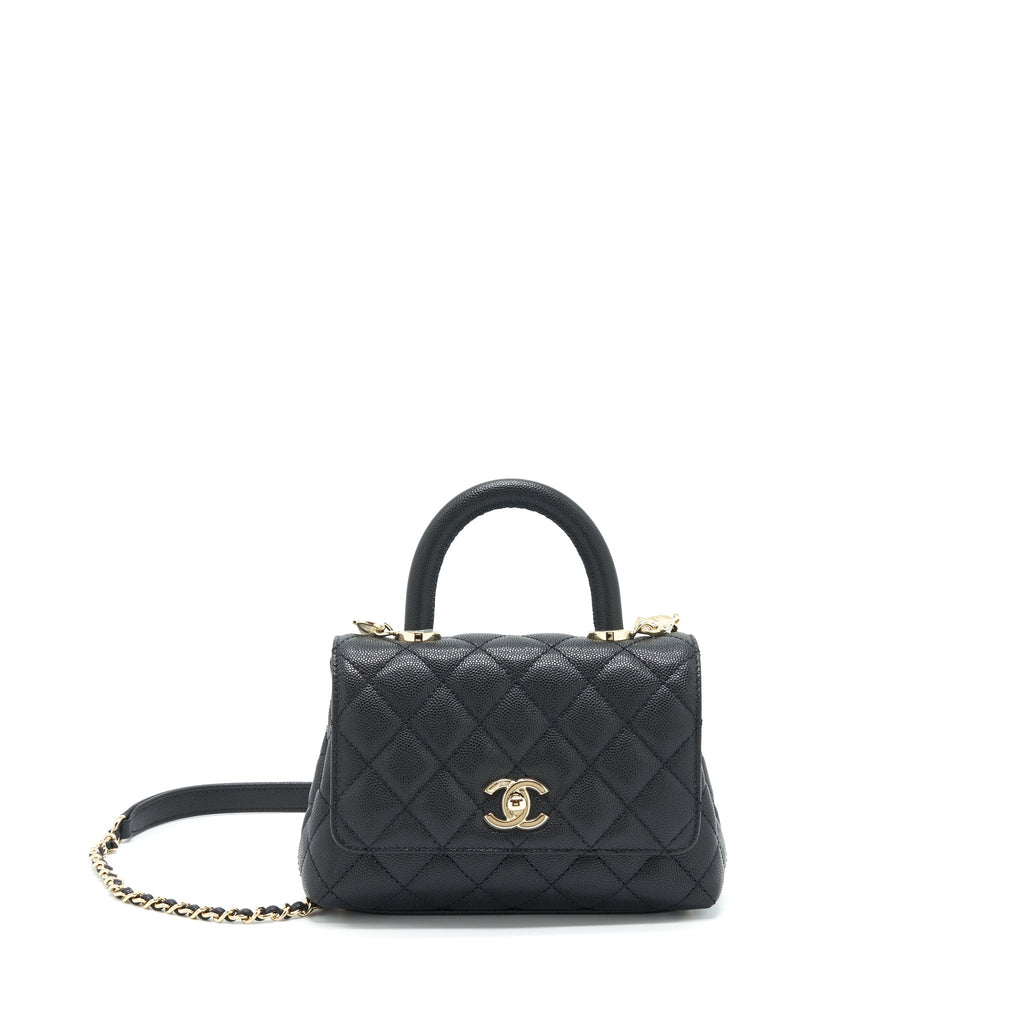 Chanel Mini Coco Handle Caviar Black L
