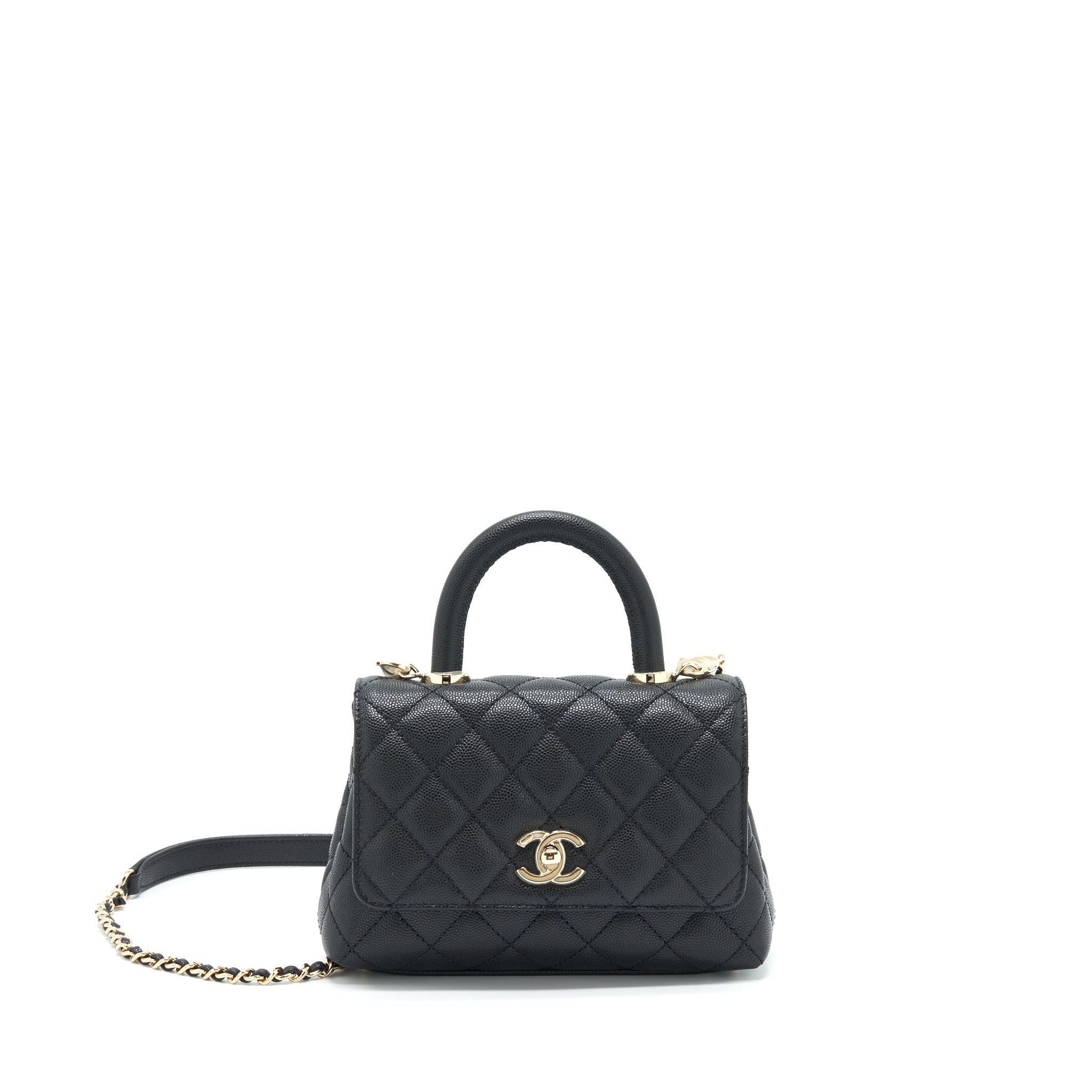 Chanel Mini Coco Handle Caviar Black L