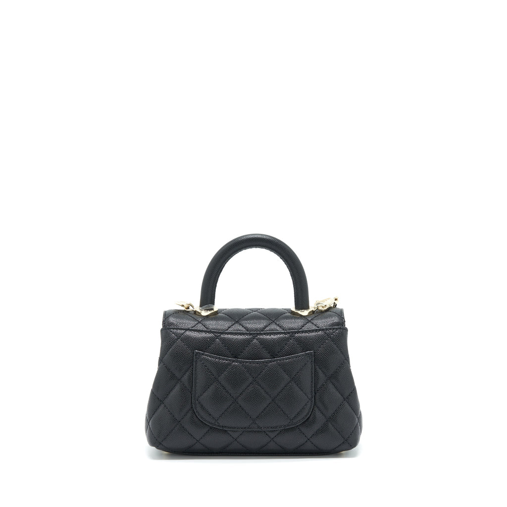 Chanel Mini Coco Handle Caviar Black L