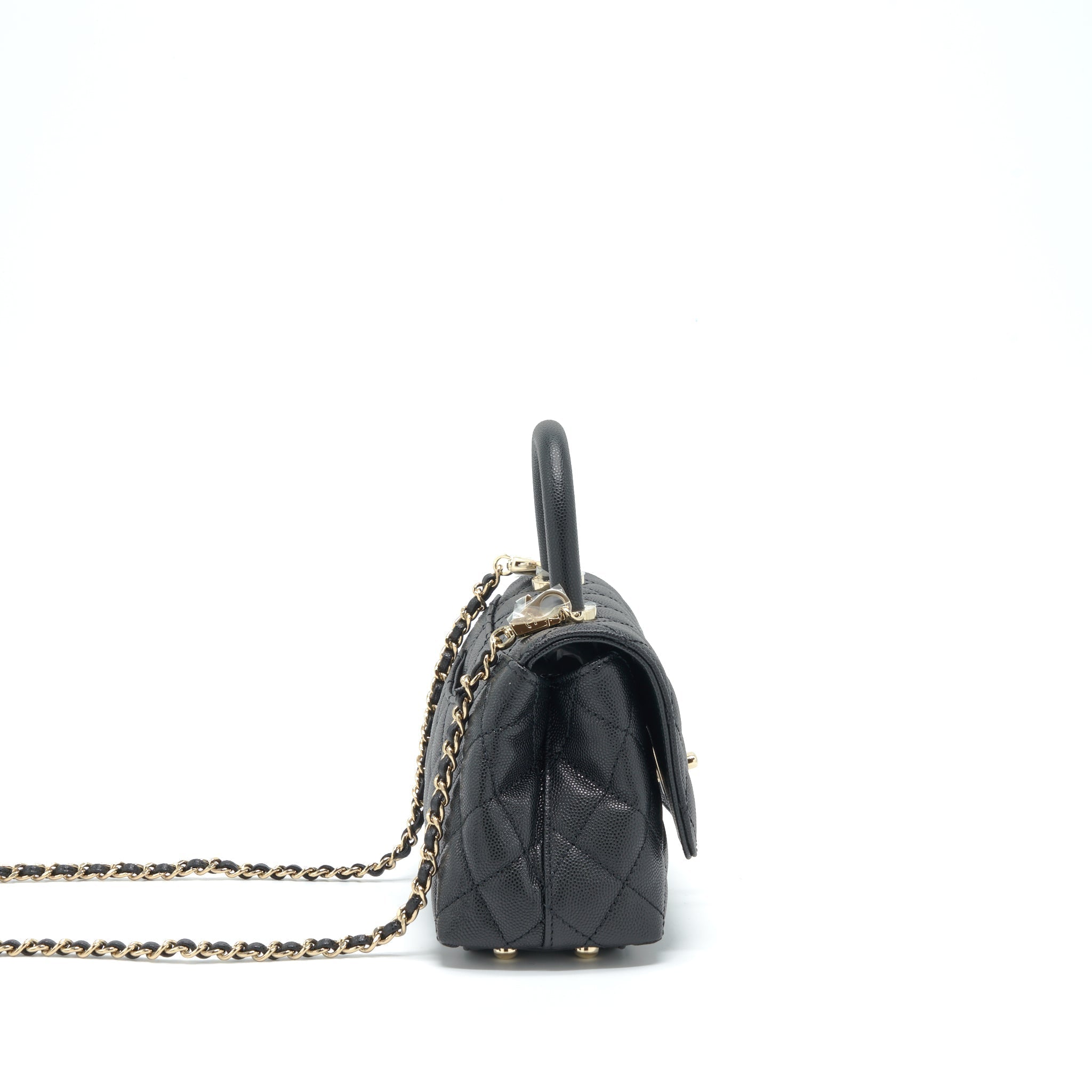 Chanel Mini Coco Handle Caviar Black L