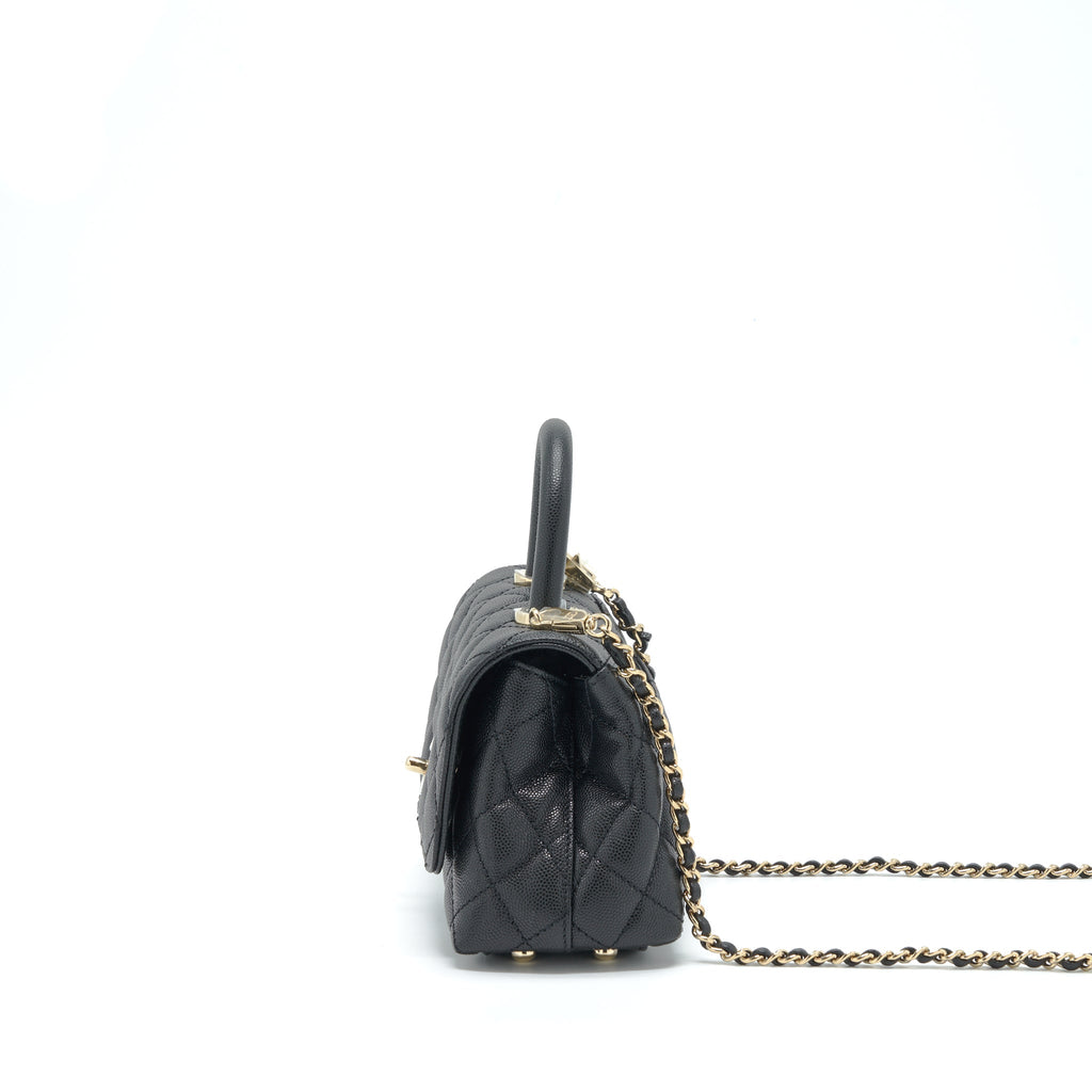 Chanel Mini Coco Handle Caviar Black L