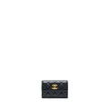 Chanel Quilted Mini Flap Card Holder Lambskin Black