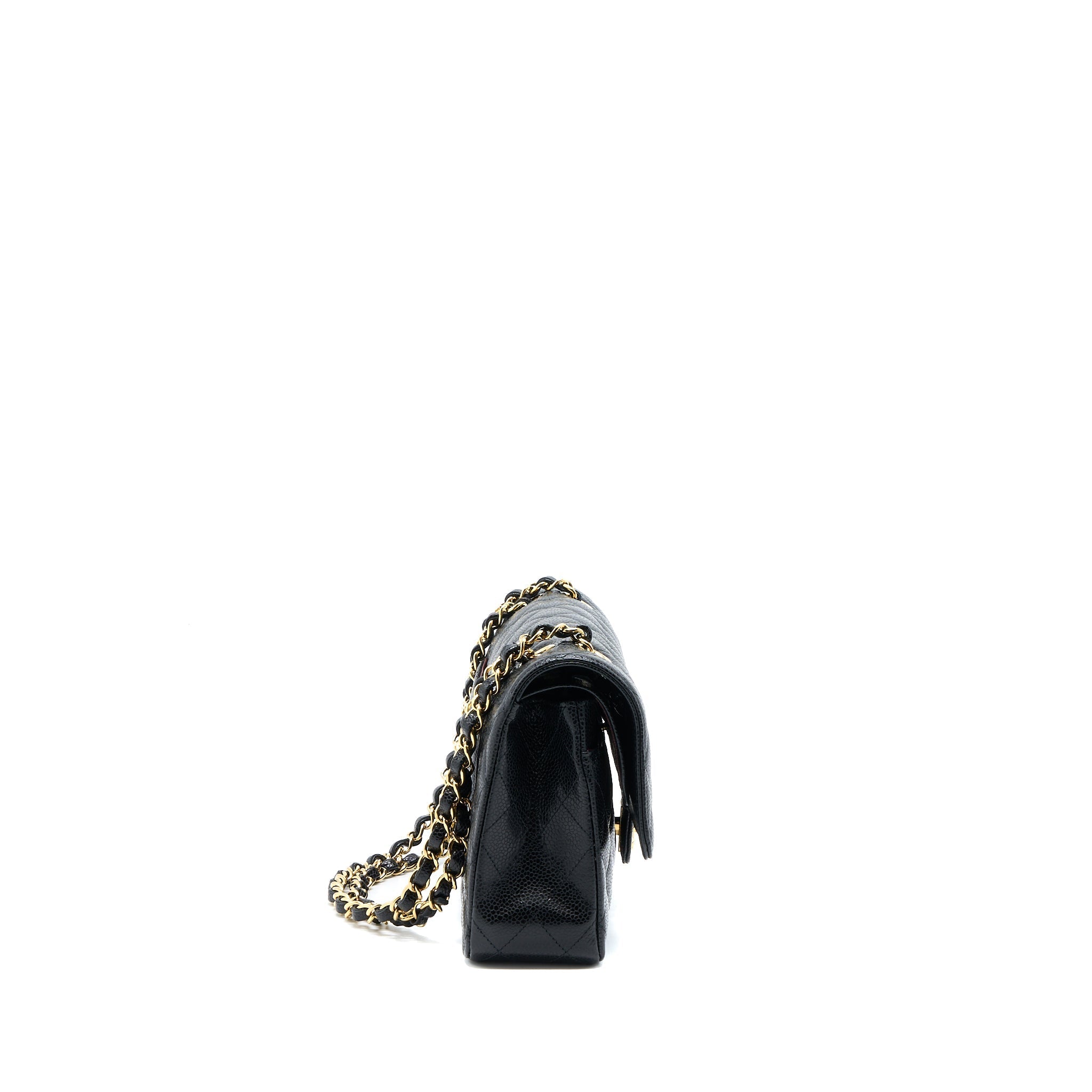 Chanel Medium Classic Double Flap Bag Caviar Black  (Microchip)
