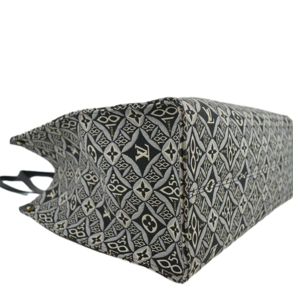 LOUIS VUITTON Onthego GM 1854 Jacquard Tote Bag Grey