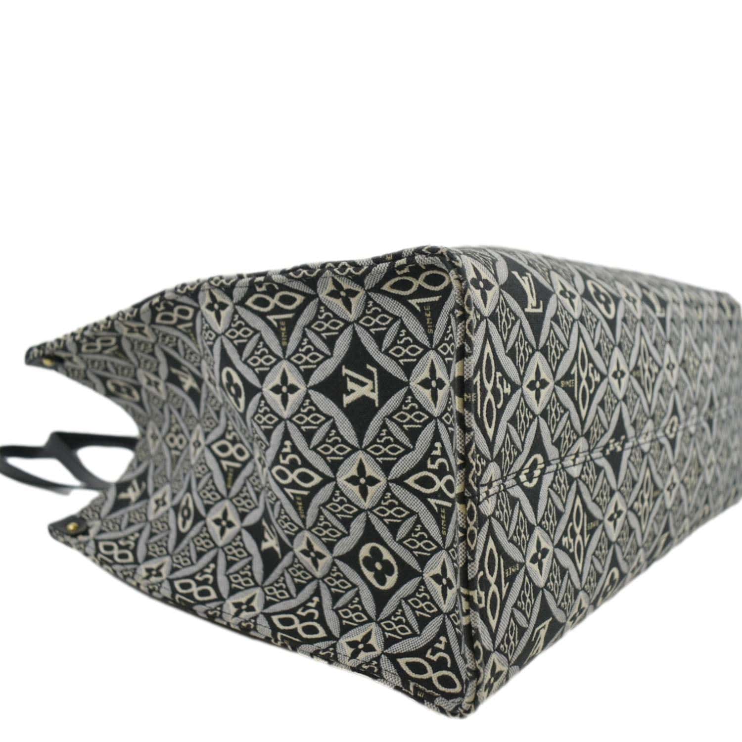 LOUIS VUITTON Onthego GM 1854 Jacquard Tote Bag Grey