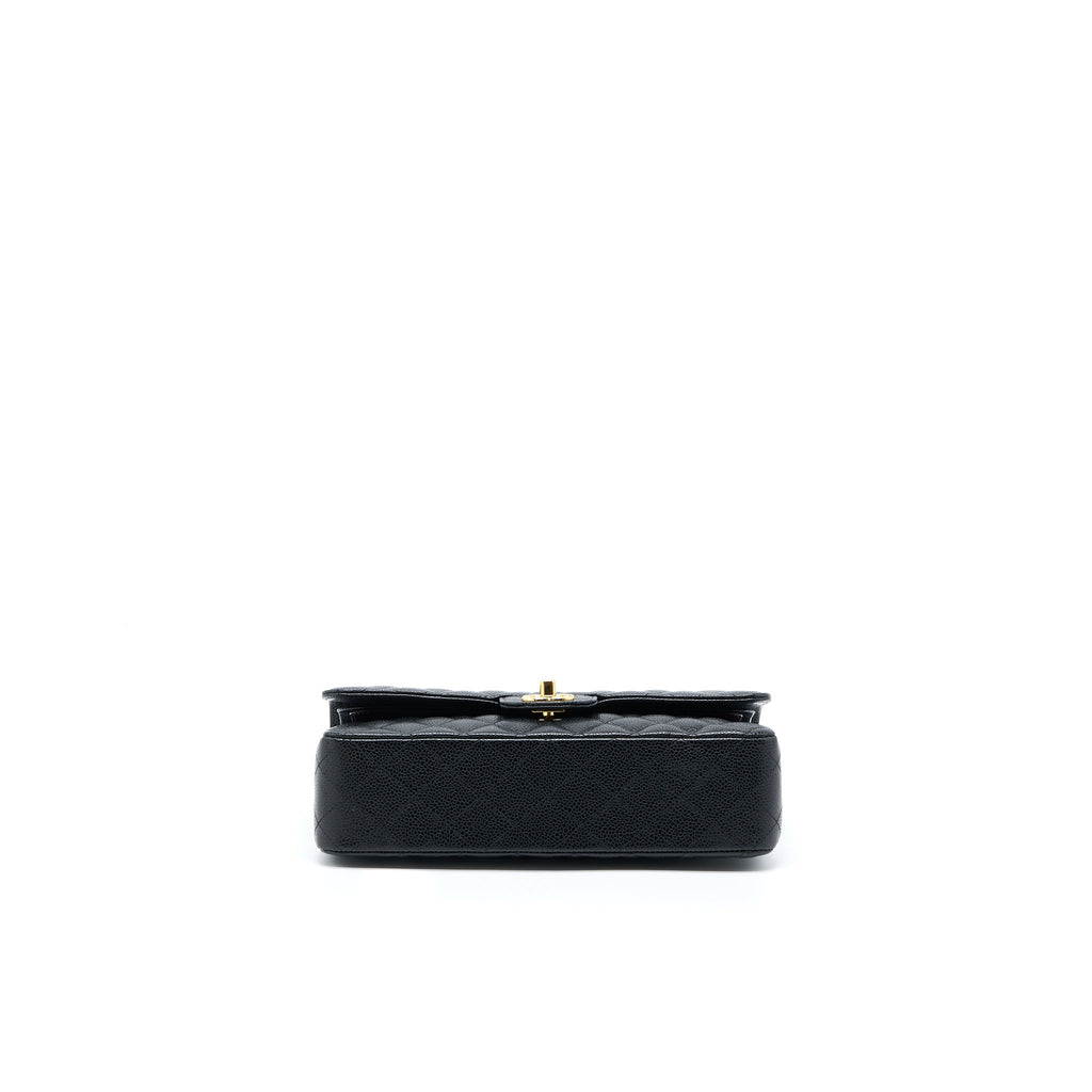 Chanel Medium Classic Double Flap Bag Caviar Black  (Microchip)
