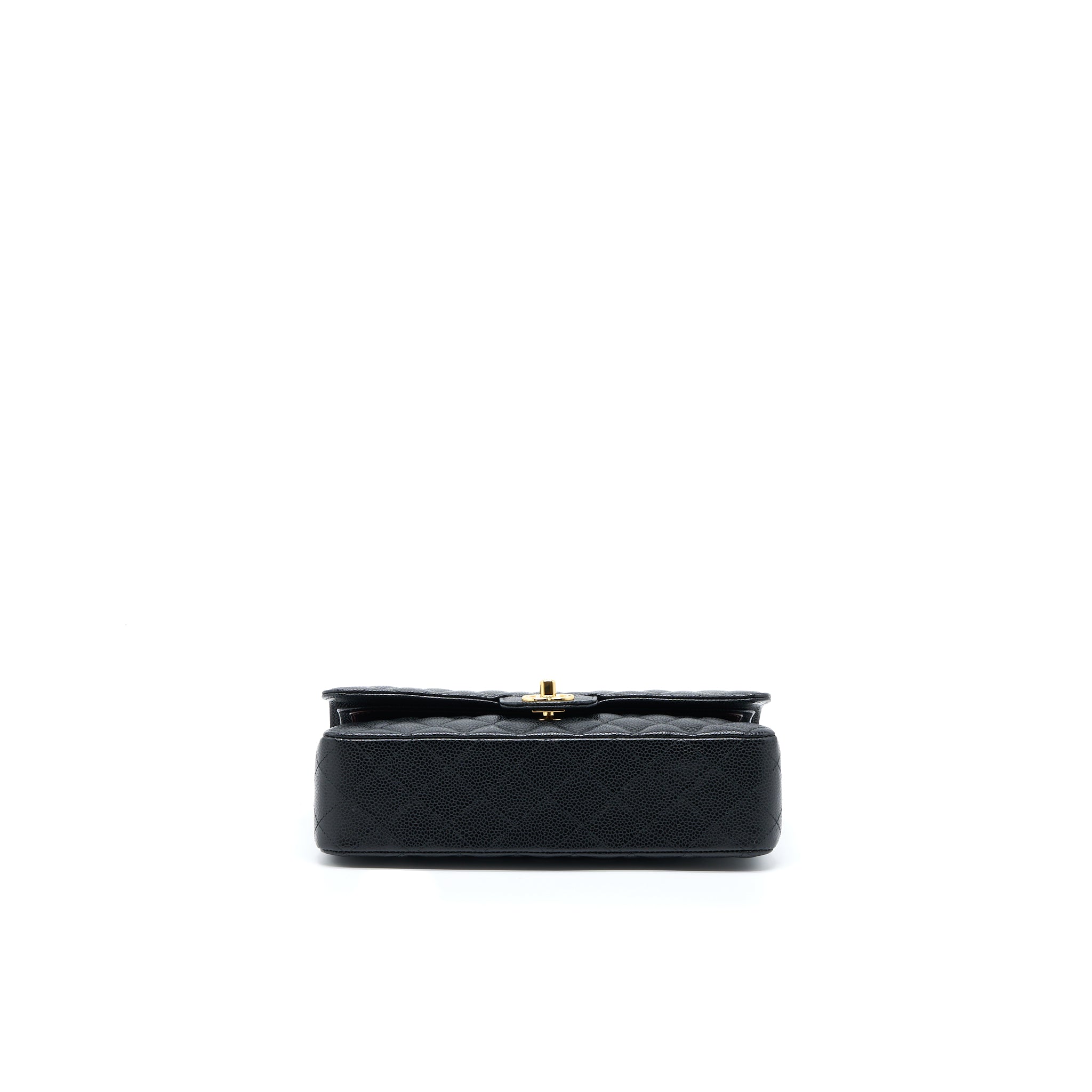 Chanel Medium Classic Double Flap Bag Caviar Black  (Microchip)