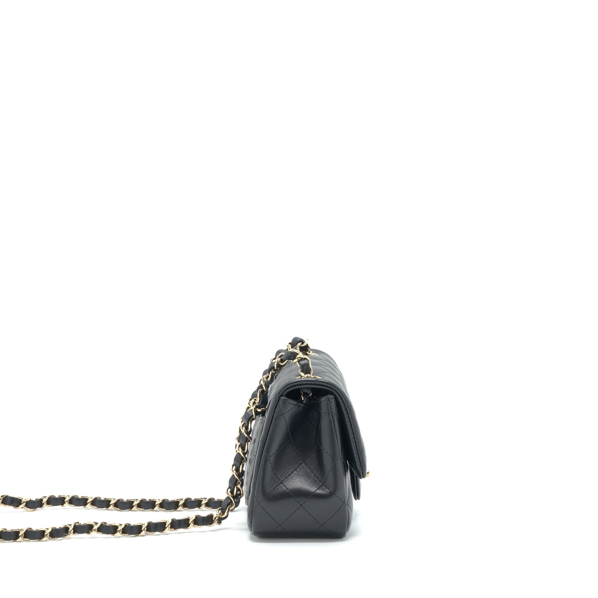 Chanel Mini Square Flap Bag Lambskin Black L
