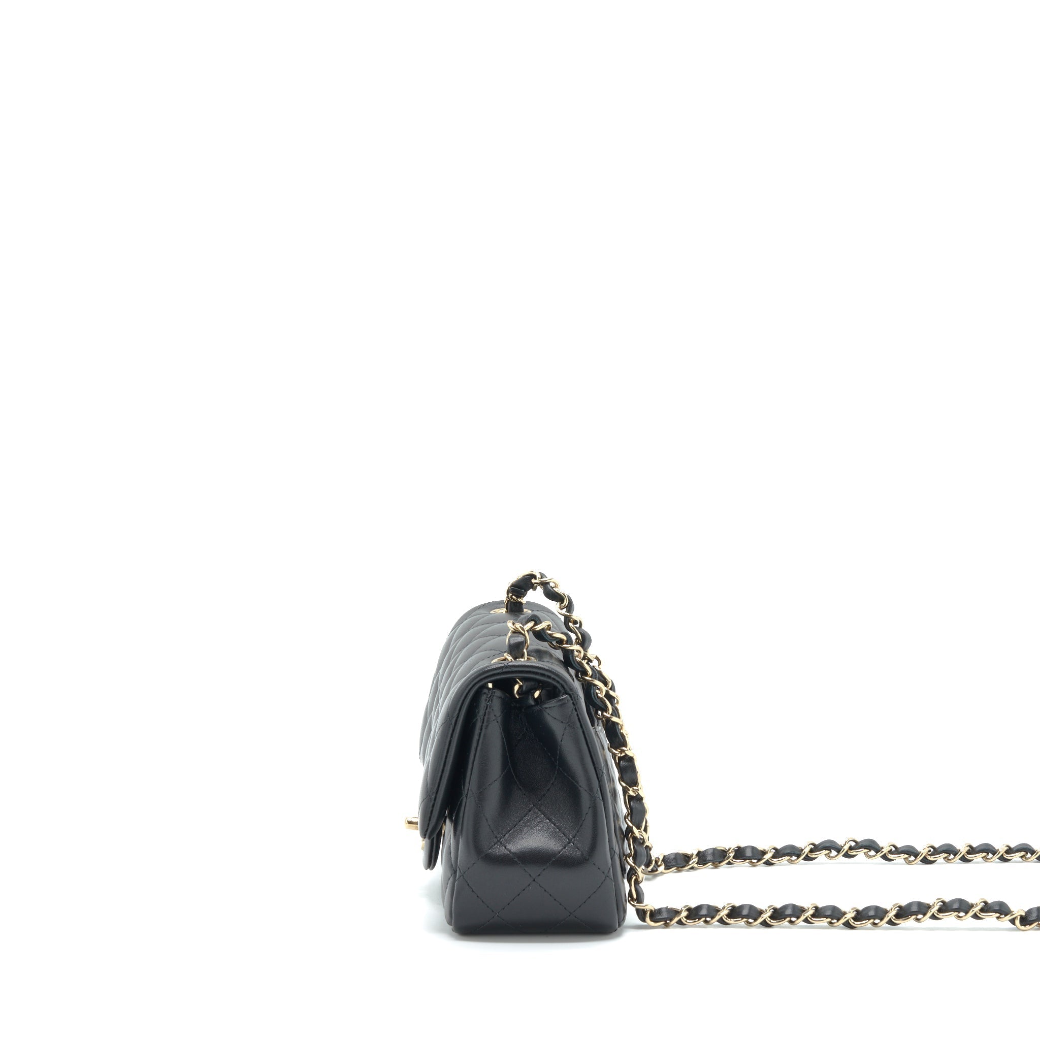 Chanel Mini Square Flap Bag Lambskin Black L