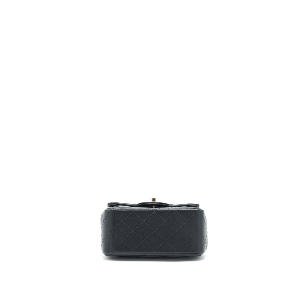 Chanel Mini Square Flap Bag Lambskin Black L