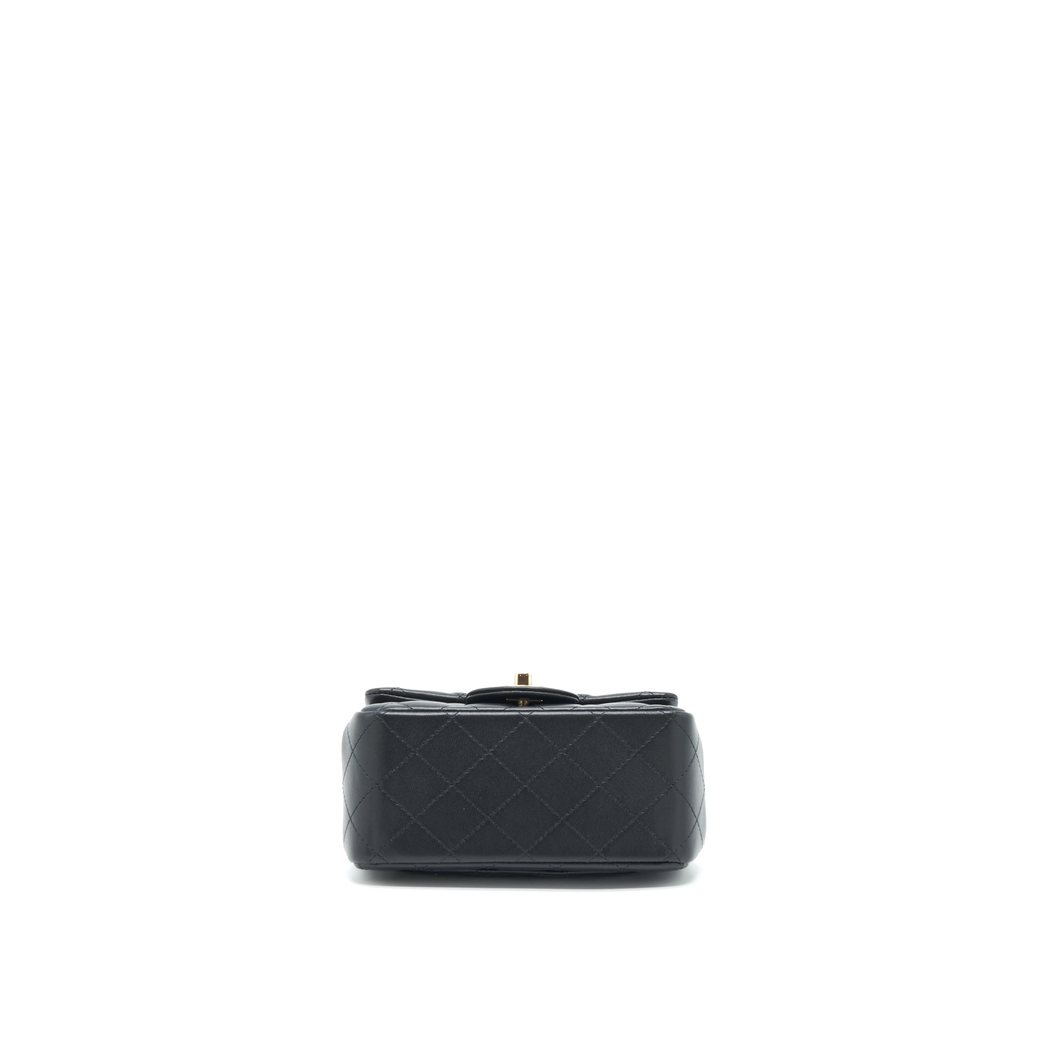 Chanel Mini Square Flap Bag Lambskin Black L