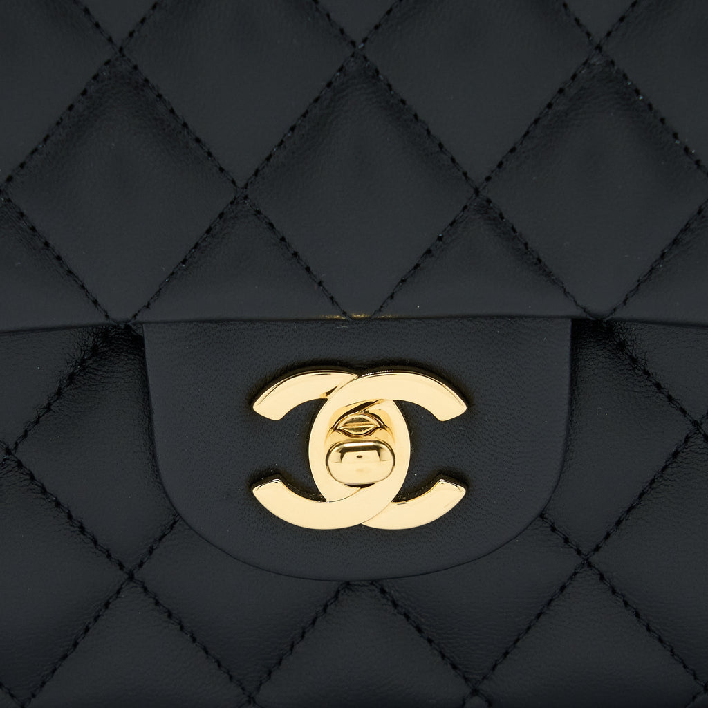 Chanel Medium Classic Double Flap Bag Lambskin Black