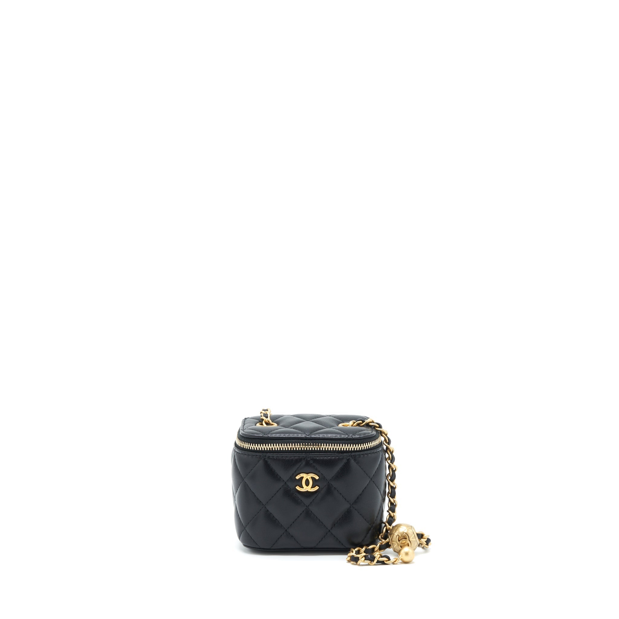 Chanel Pearl Crush Mini Vanity Case Lambskin Black