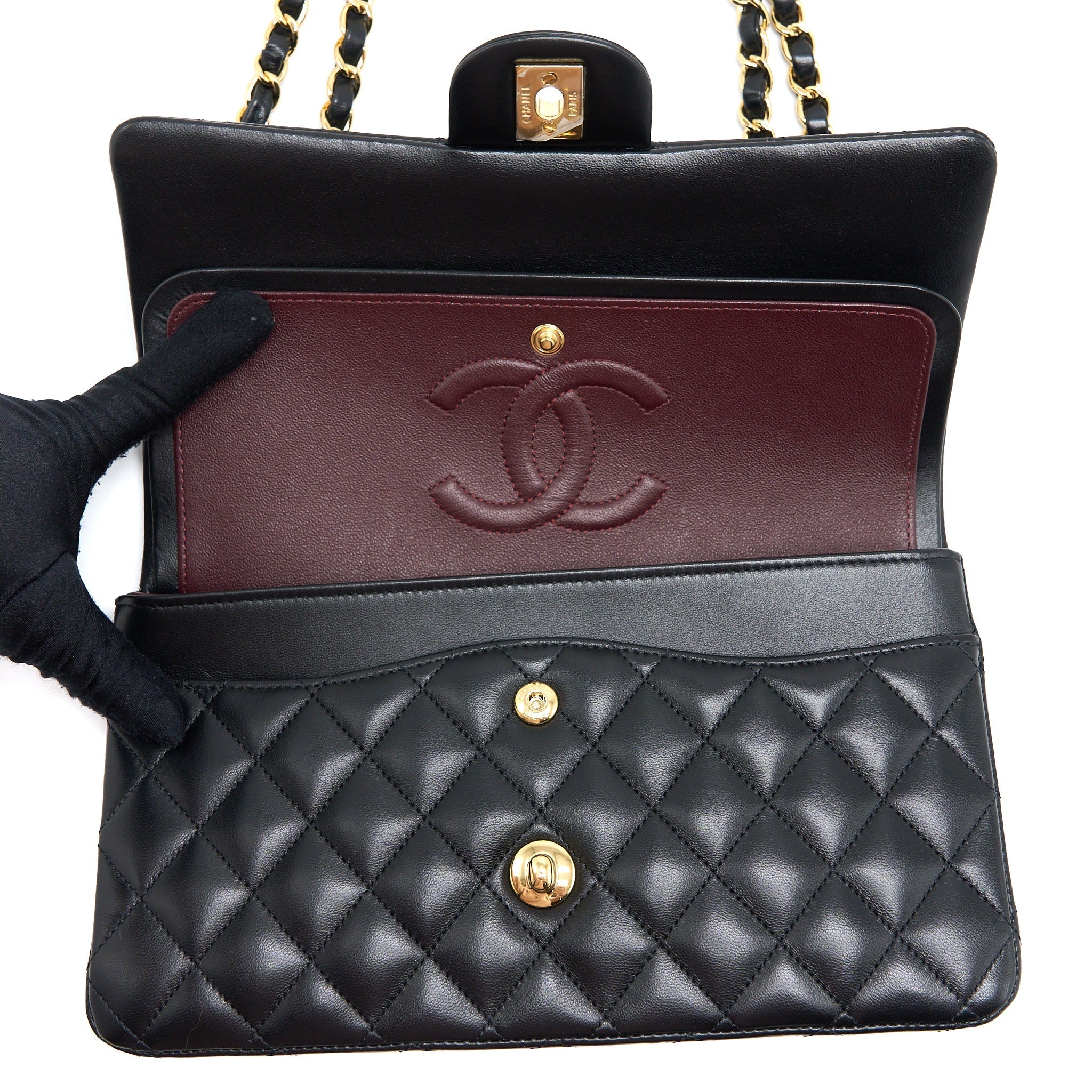 Chanel Medium Classic Double Flap Bag Lambskin Black