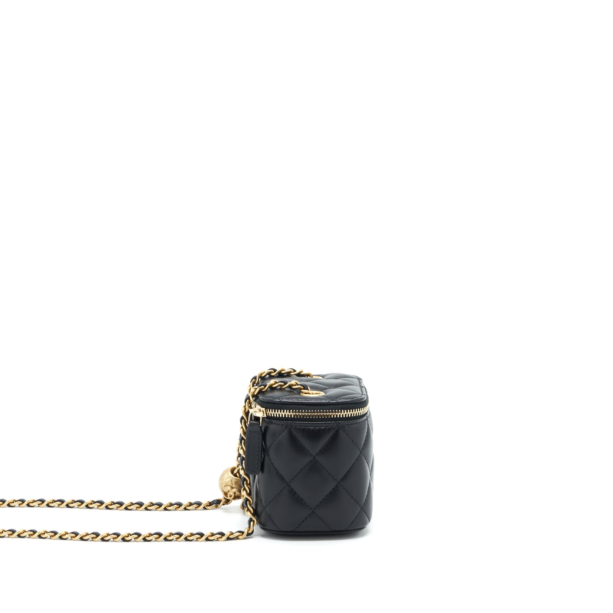 Chanel Pearl Crush Mini Vanity Case Lambskin Black