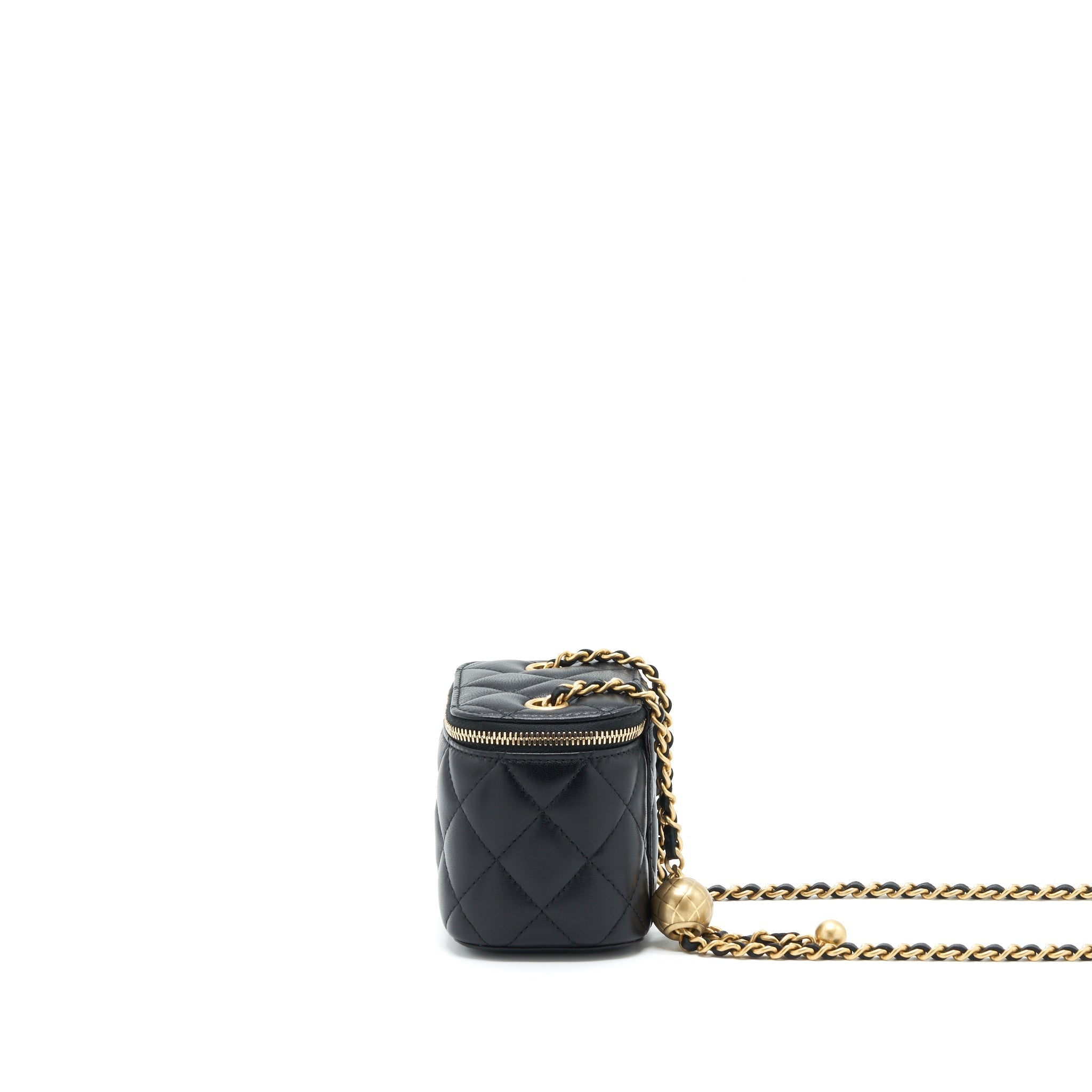 Chanel Pearl Crush Mini Vanity Case Lambskin Black