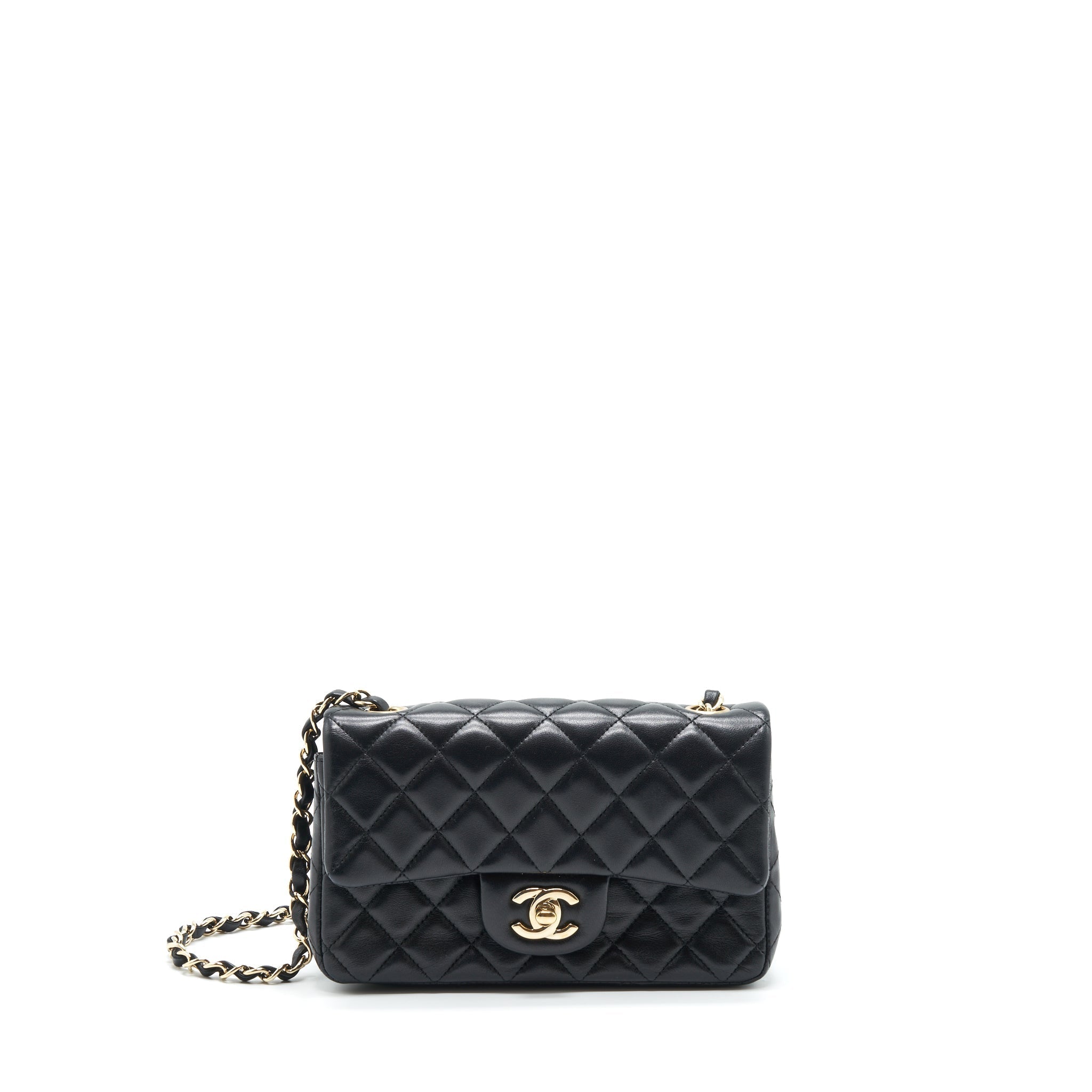 Chanel Mini Rectangular Flap Bag Lambskin Black