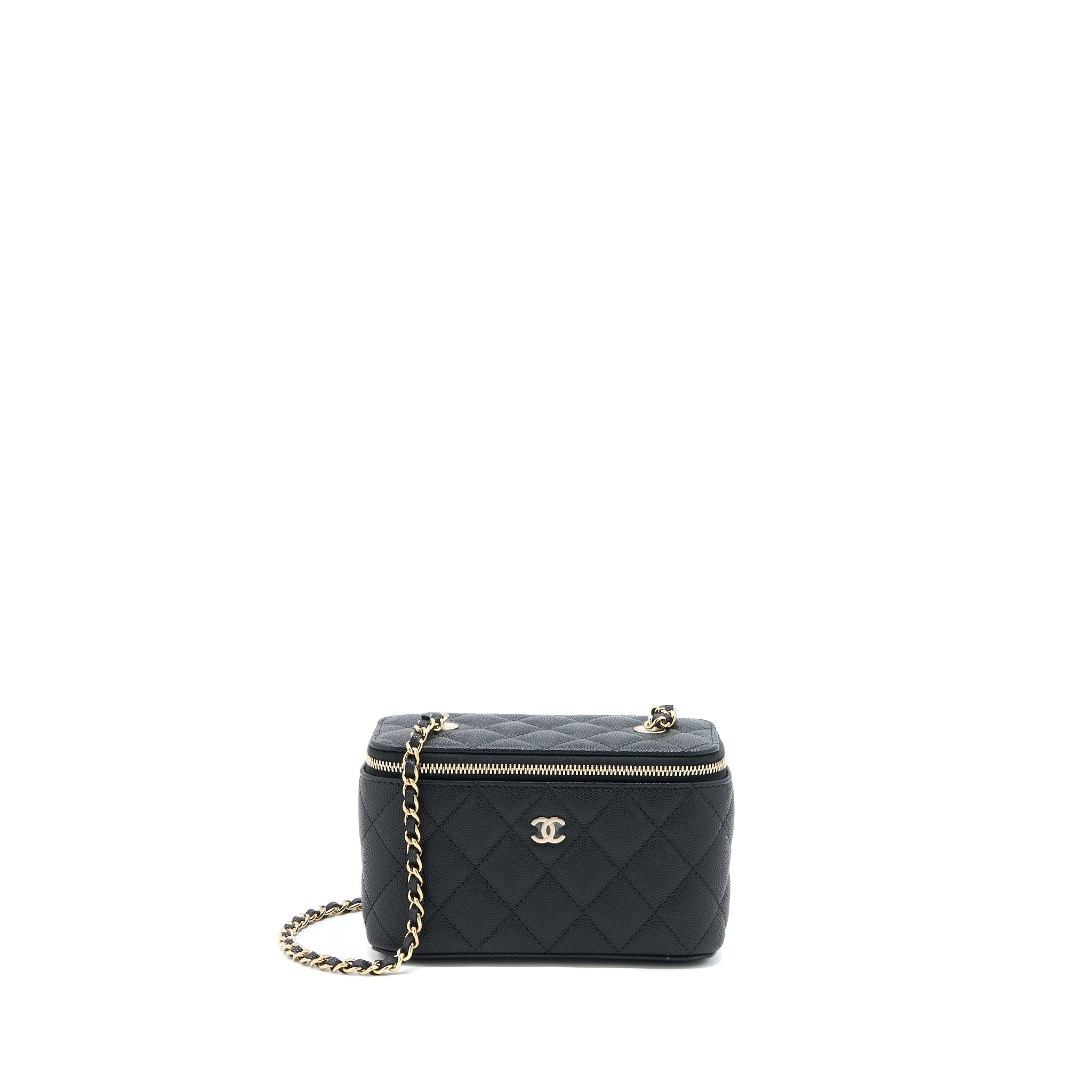 Chanel 23C Long Vanity With Chain Caviar Black L